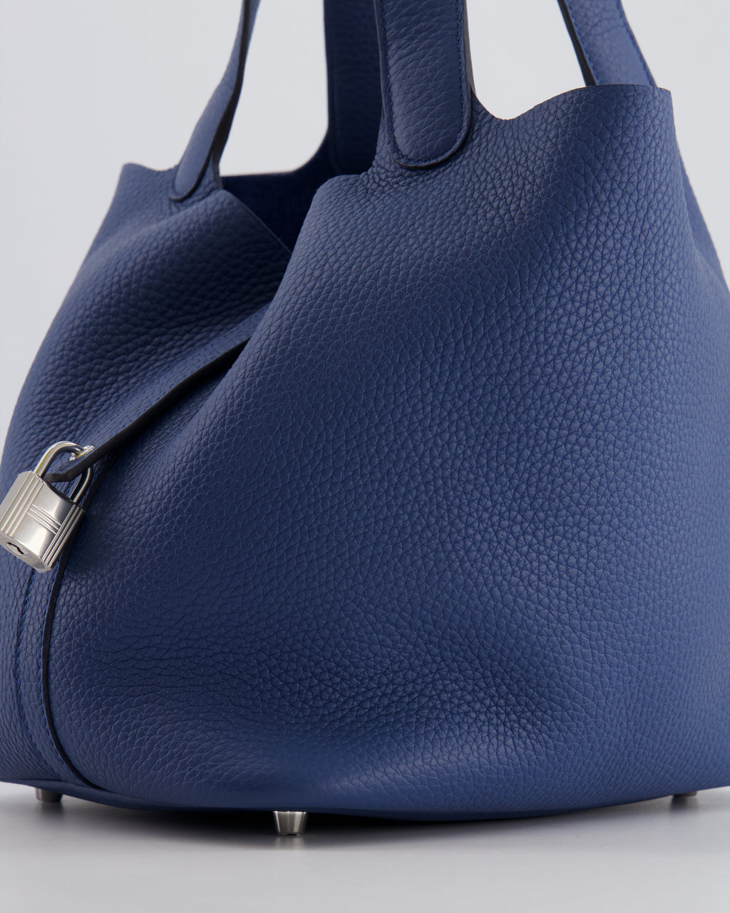 Hermes Picotin Lock Bag 22 in Blue Tie Clemence Leather with Palladium Hardware