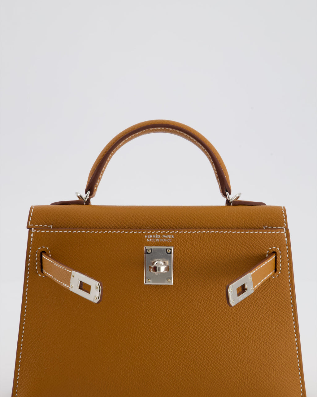 Hermès Mini Kelly II 20 Bag in Gold Epsom Leather with Palladium Hardware