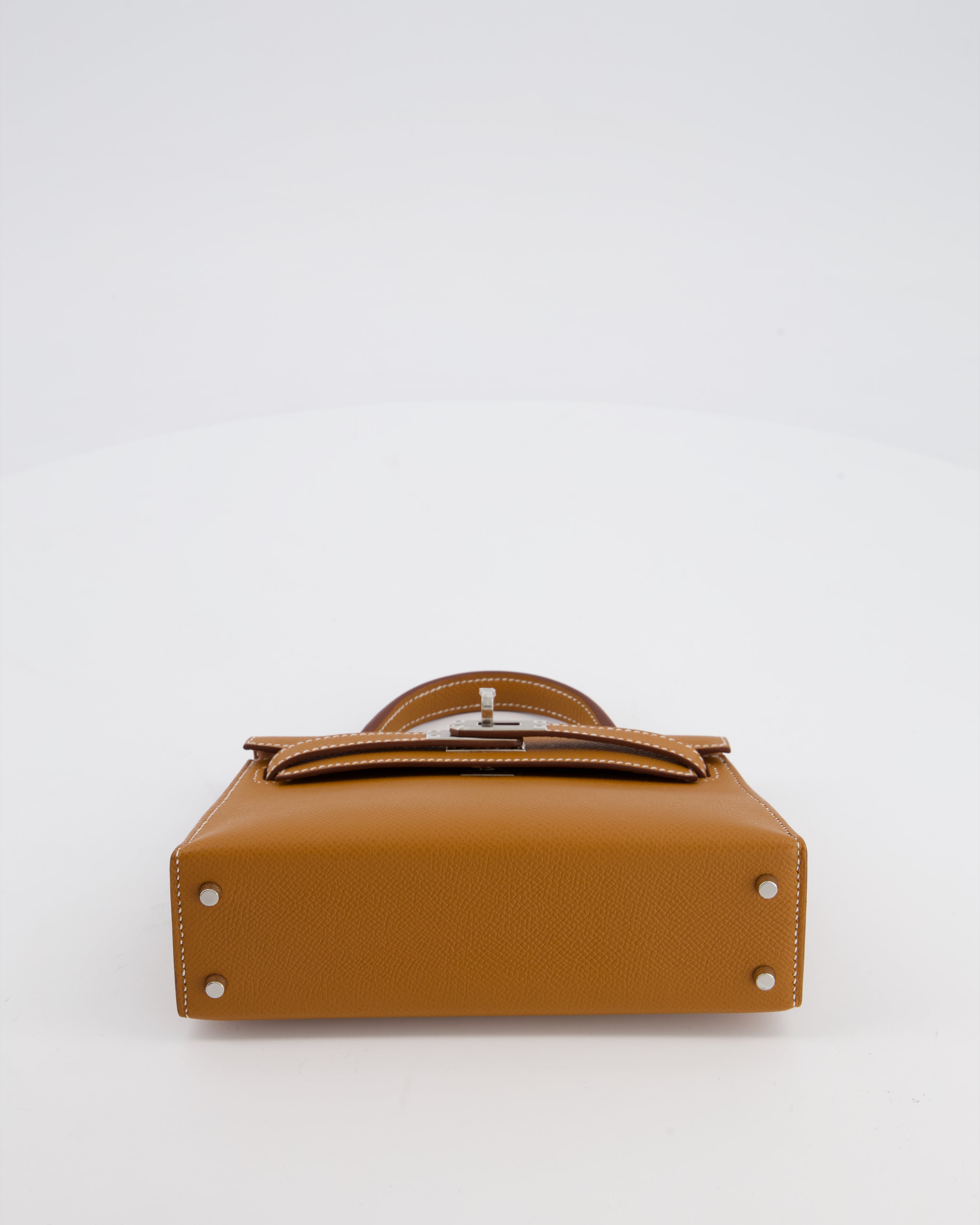 Hermès Mini Kelly II 20 Bag in Gold Epsom Leather with Palladium Hardware