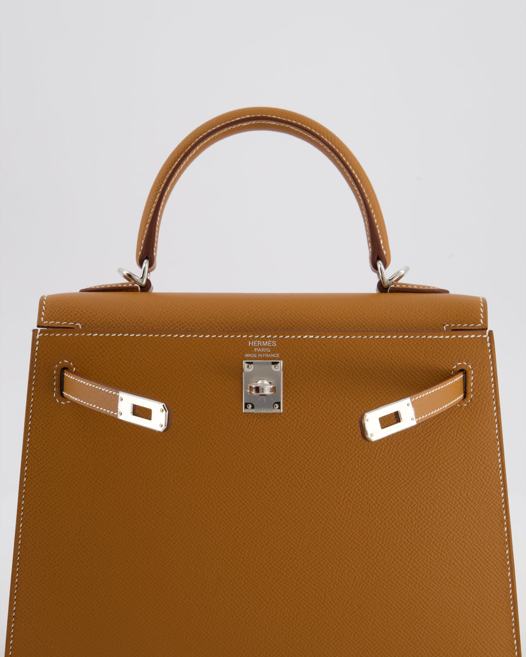 Hermès Kelly 25 Sellier Bag in Gold Epsom Leather with Palladium Hardware