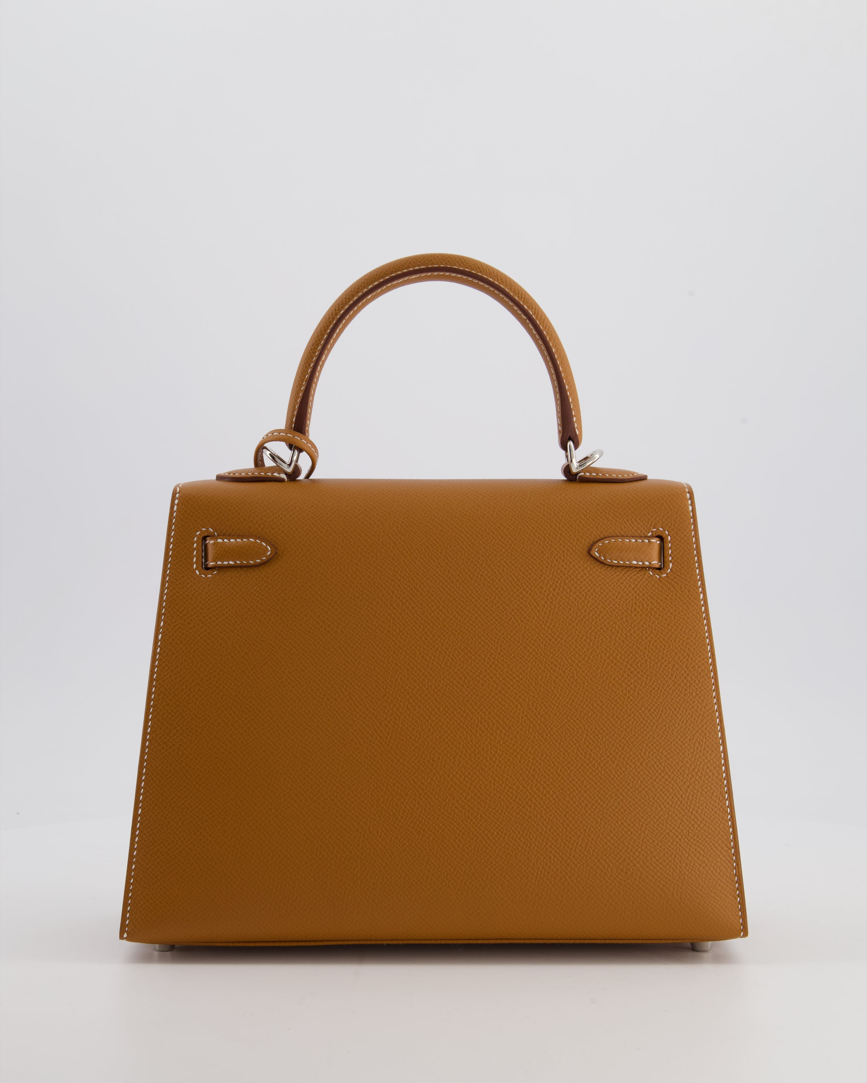 Hermès Kelly 25 Sellier Bag in Gold Epsom Leather with Palladium Hardware