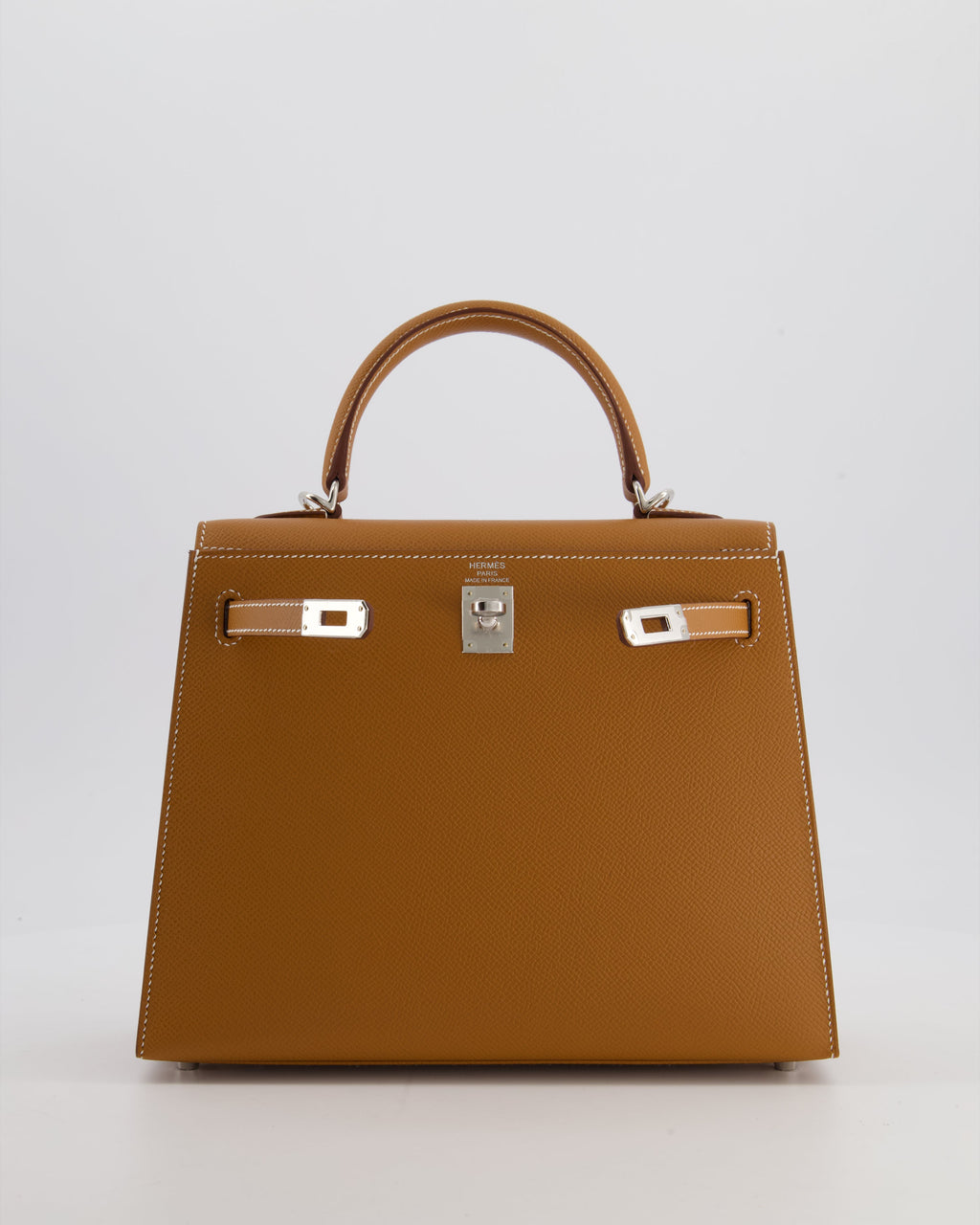 Hermès Kelly 25 Sellier Bag in Gold Epsom Leather with Palladium Hardware