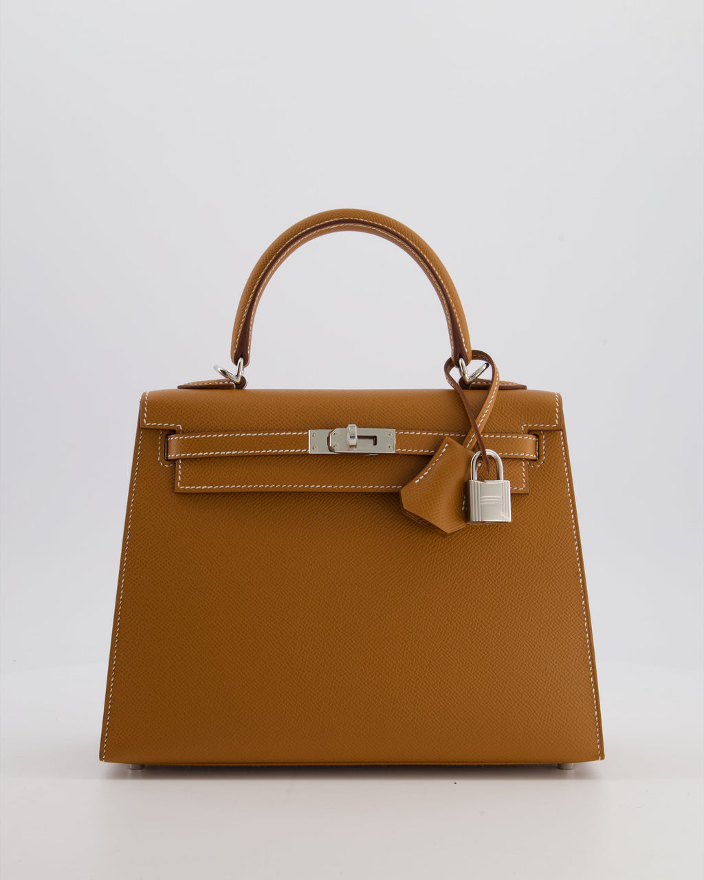 Hermès Kelly 25 Sellier Bag in Gold Epsom Leather with Palladium Hardware