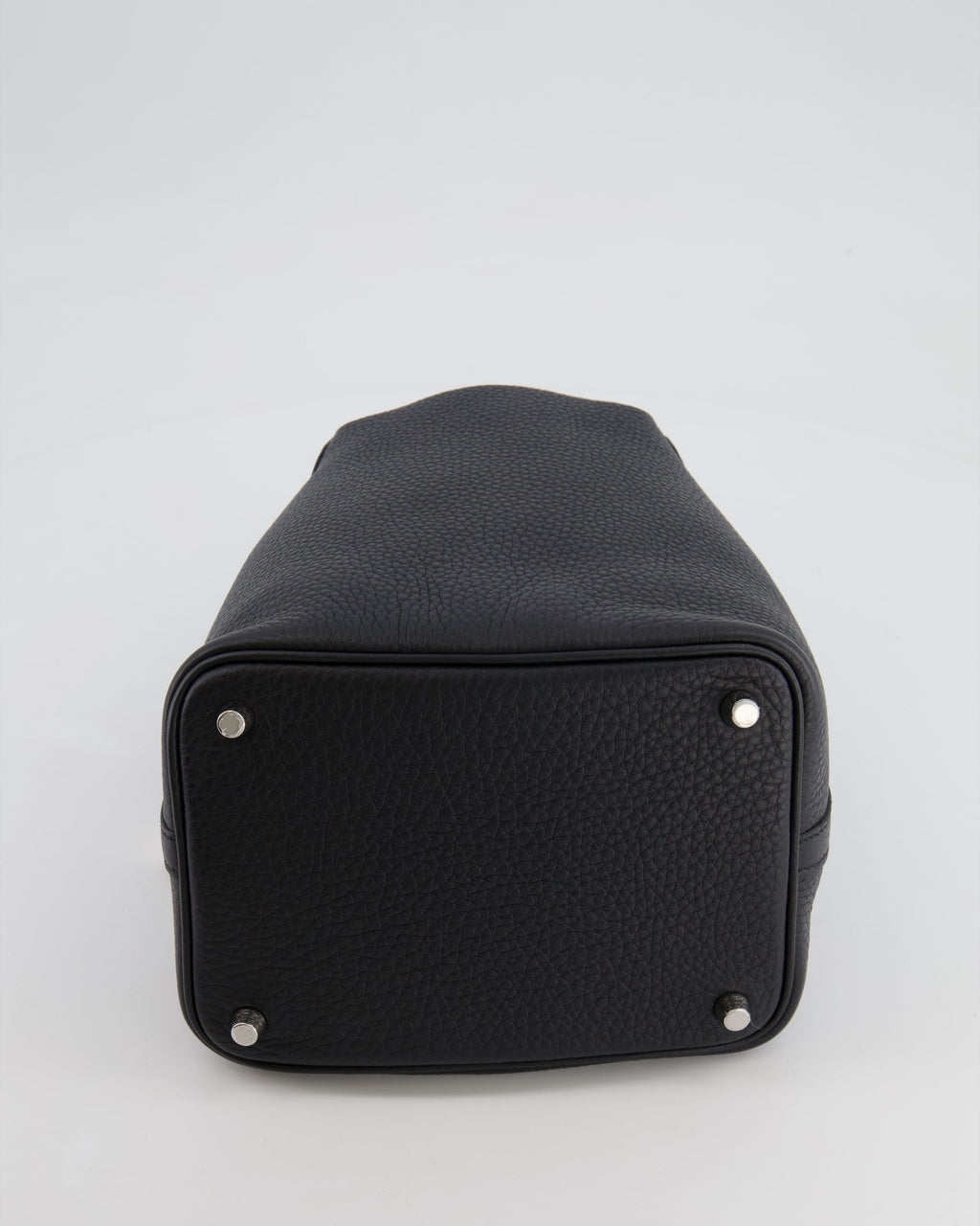 Hermes Picotin 18cm Lock Bag in Noir Clemence Leather with Palladium Hardware
