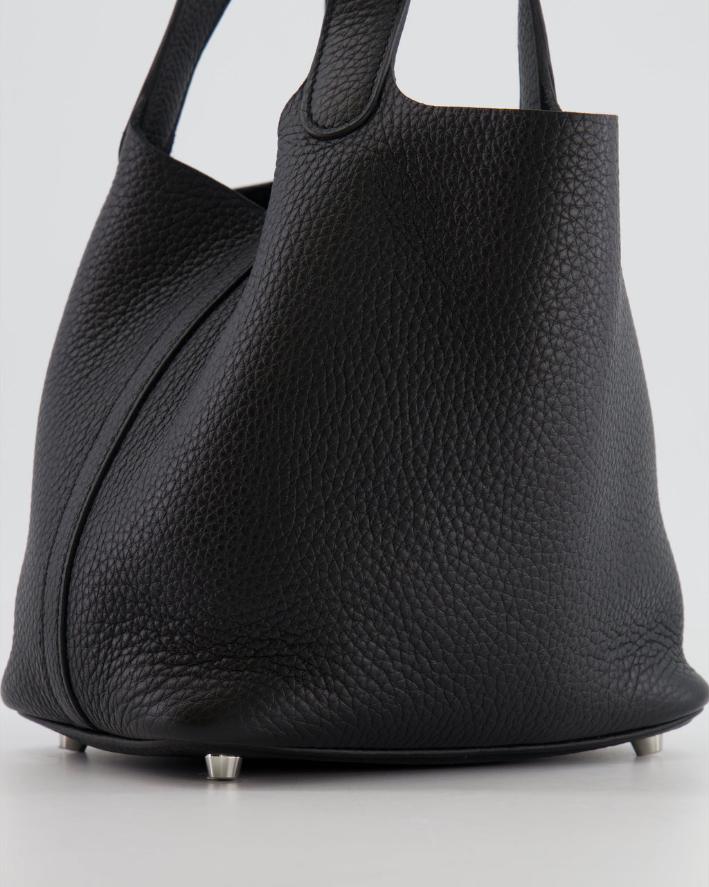 Hermes Picotin 18cm Lock Bag in Noir Clemence Leather with Palladium Hardware