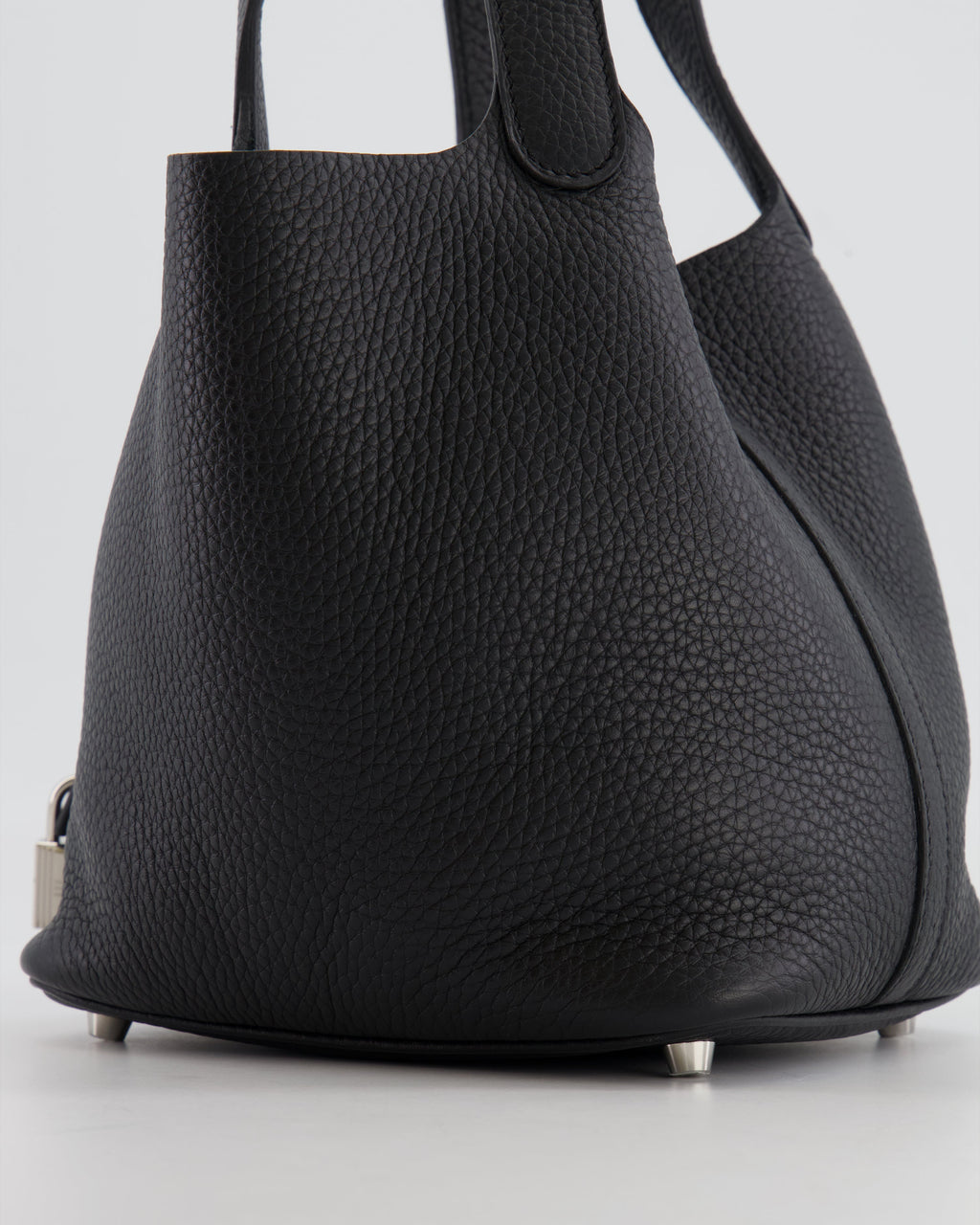 Hermes Picotin 18cm Lock Bag in Noir Clemence Leather with Palladium Hardware