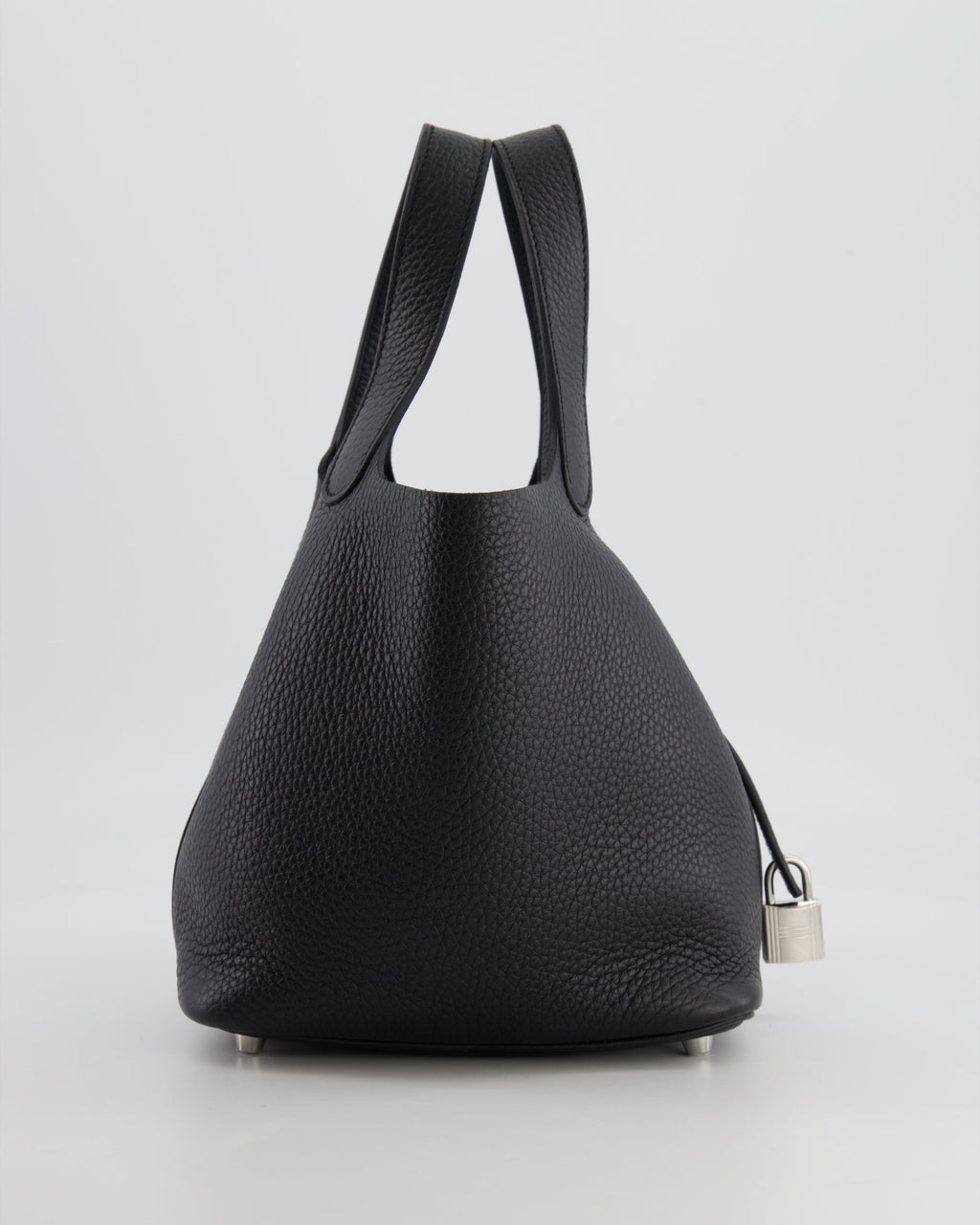 Hermes Picotin 18cm Lock Bag in Noir Clemence Leather with Palladium Hardware