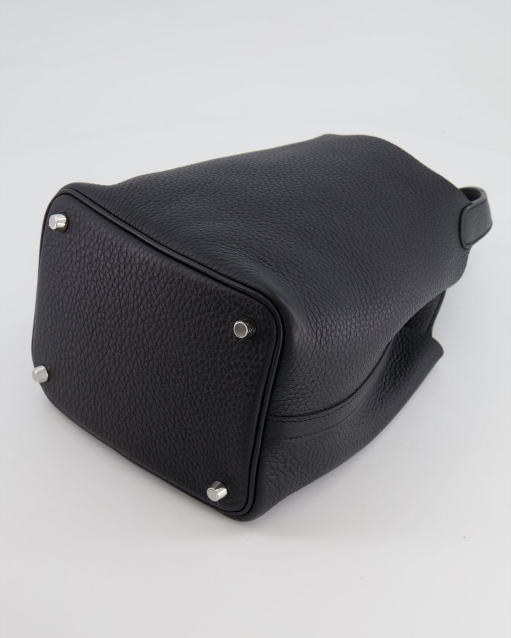 Hermes Picotin 18cm Lock Bag in Noir Clemence Leather with Palladium Hardware