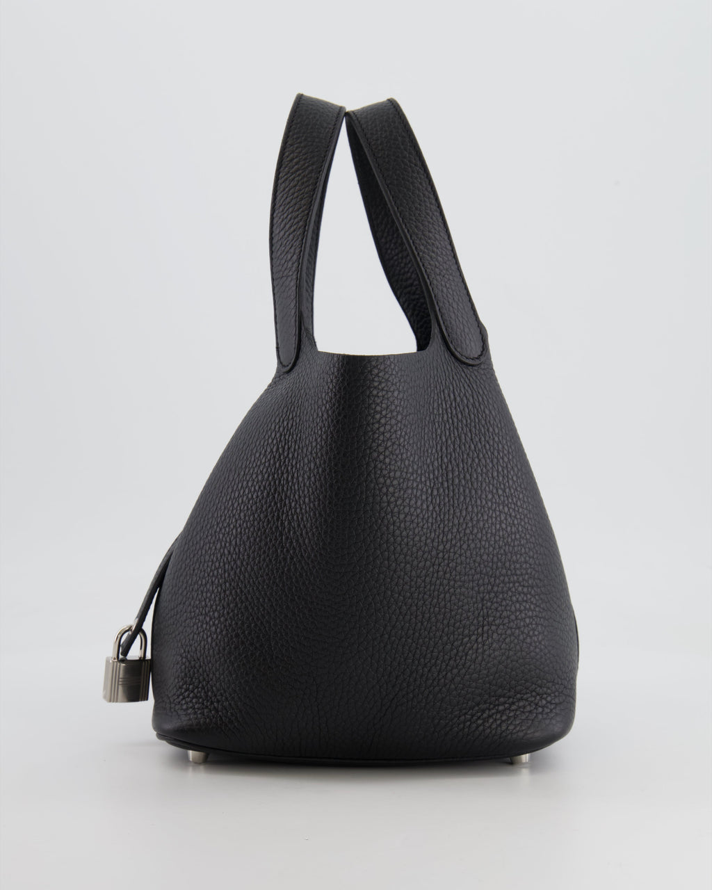 Hermes Picotin 18cm Lock Bag in Noir Clemence Leather with Palladium Hardware