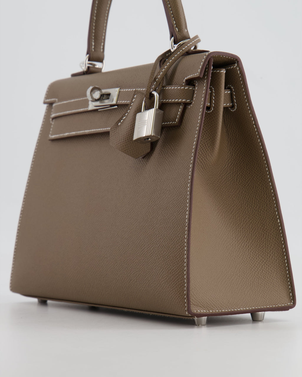 Hermès Kelly 25 Sellier Bag in Etoupe Epsom Leather with Palladium Hardware