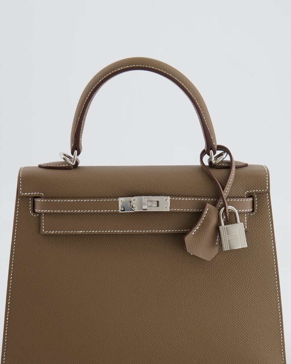 Hermès Kelly 25 Sellier Bag in Etoupe Epsom Leather with Palladium Hardware