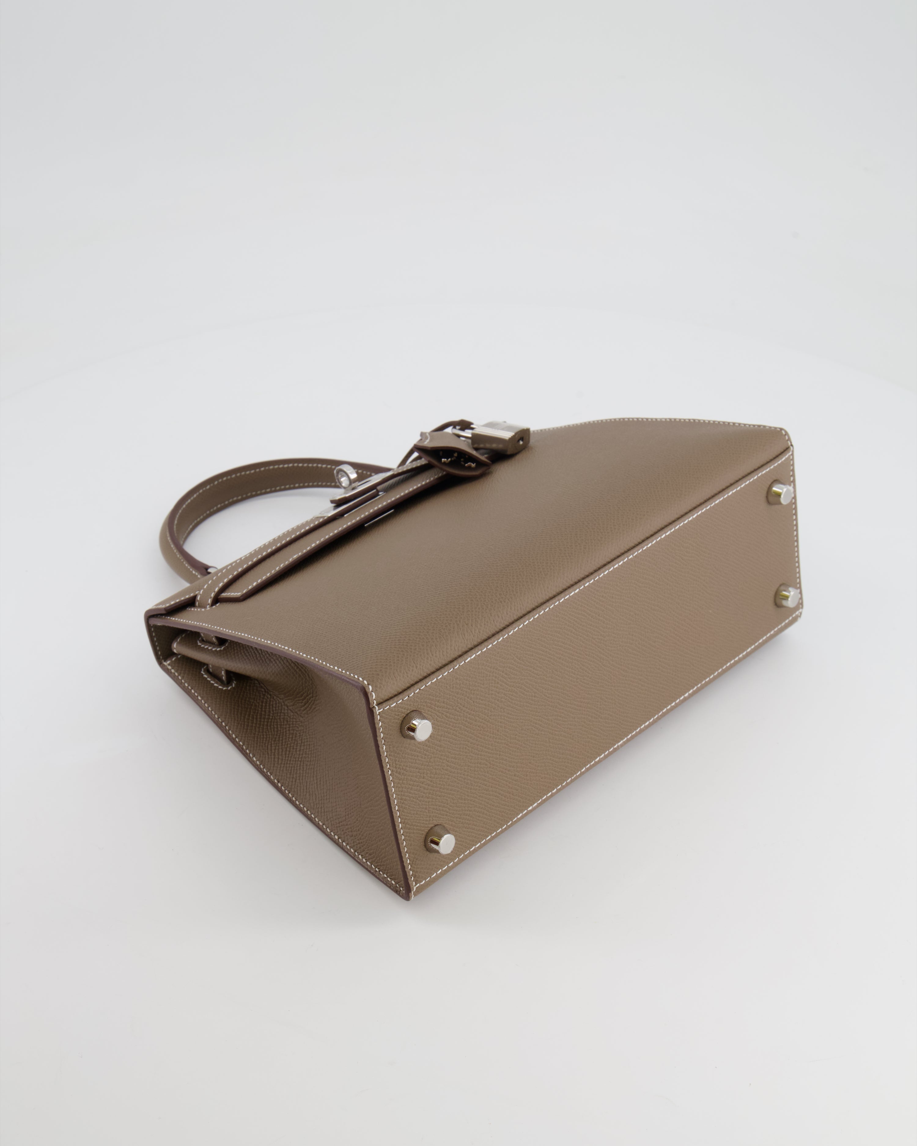 Hermès Kelly 25 Sellier Bag in Etoupe Epsom Leather with Palladium Hardware