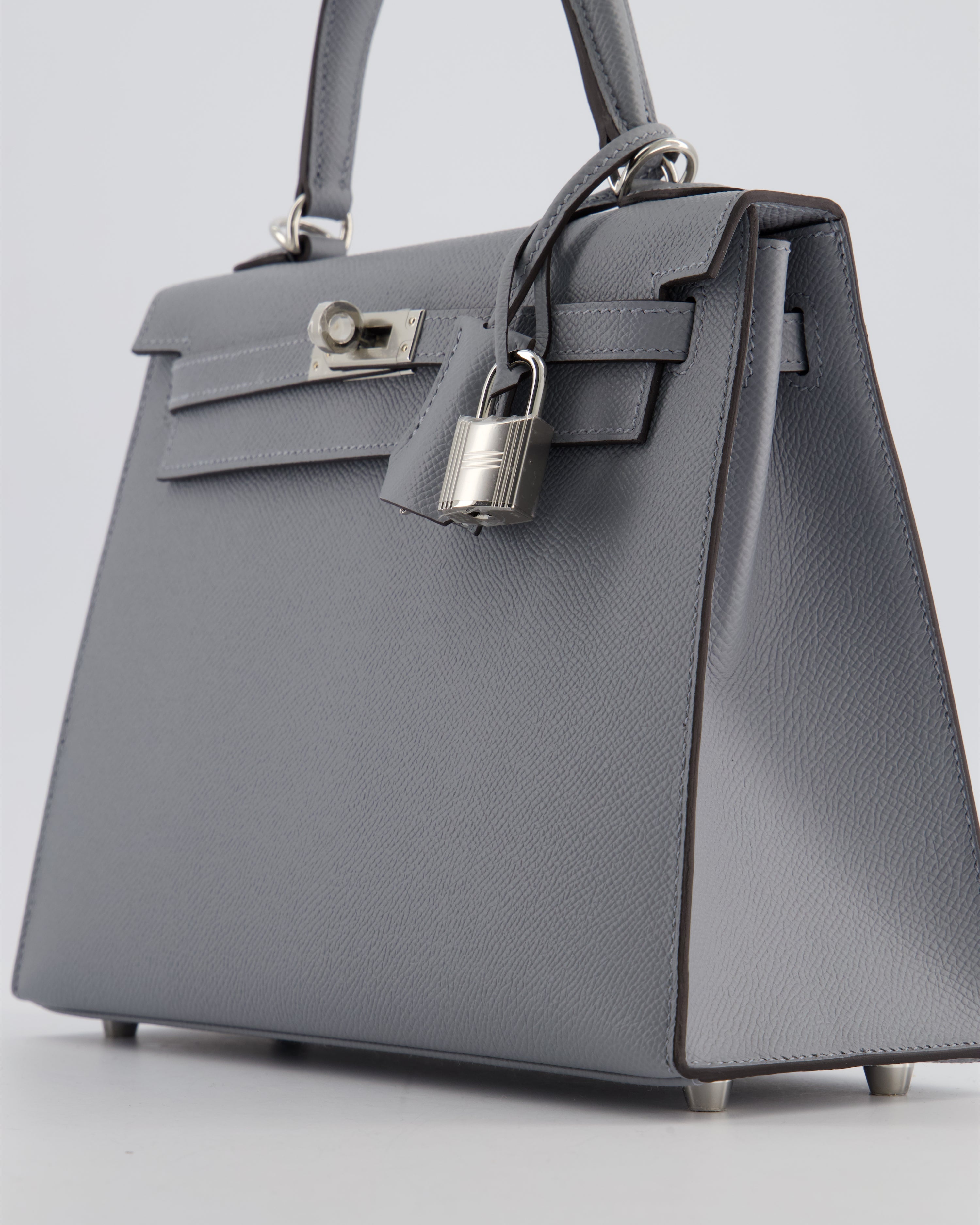 Hermès Kelly 25 Sellier Bag in Gris Pantin Epsom Leather with Palladium Hardware