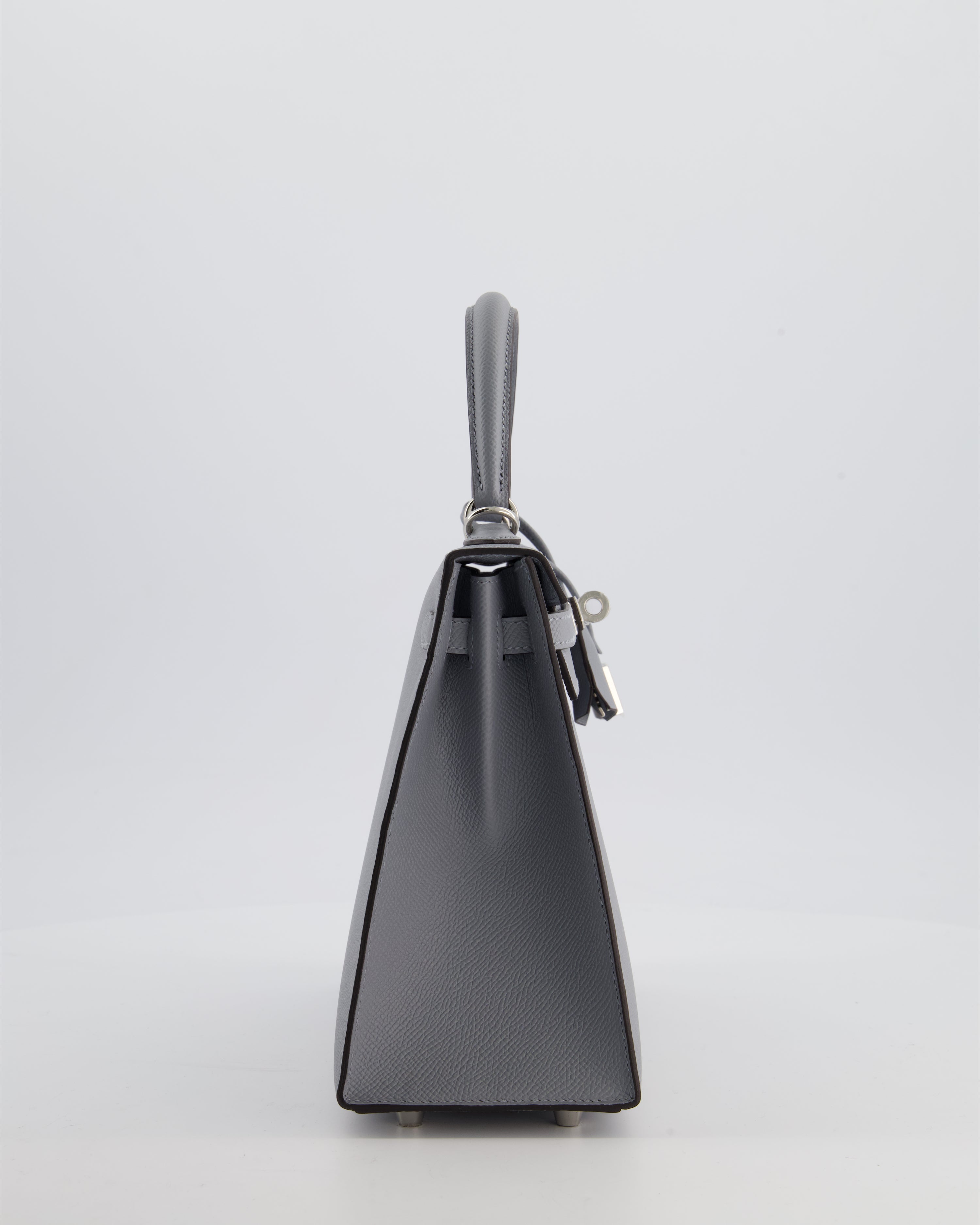 Hermès Kelly 25 Sellier Bag in Gris Pantin Epsom Leather with Palladium Hardware