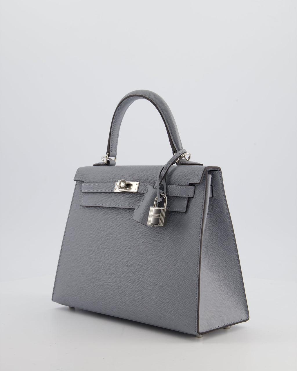 Hermès Kelly 25 Sellier Bag in Gris Pantin Epsom Leather with Palladium Hardware