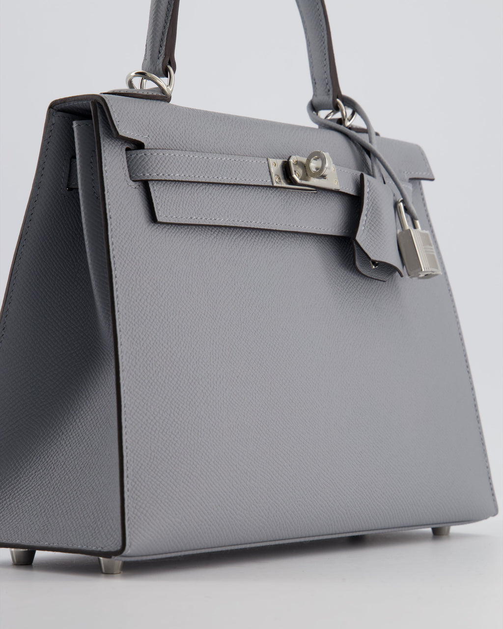 Hermès Kelly 25 Sellier Bag in Gris Pantin Epsom Leather with Palladium Hardware