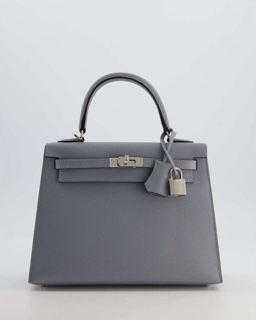 Hermès Kelly 25 Sellier Bag in Gris Pantin Epsom Leather with Palladium Hardware