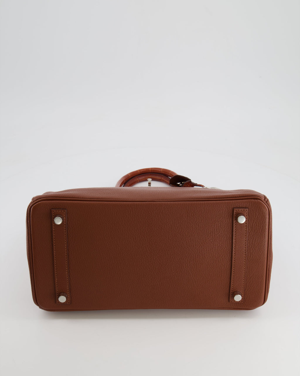 Hermès Birkin 30 Touch Bag in Noisette Chèvre Mysore and Etrusque Crocodile Niloticus Leather with Palladium Hardware