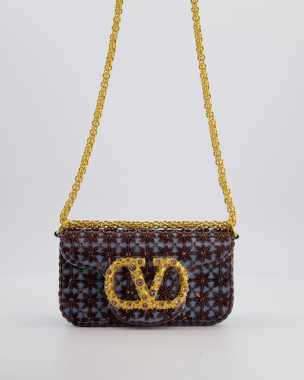 Valentino Multi Small Embroidered Loco Shoulder Bag with Gold tone Hardware RRP £3250