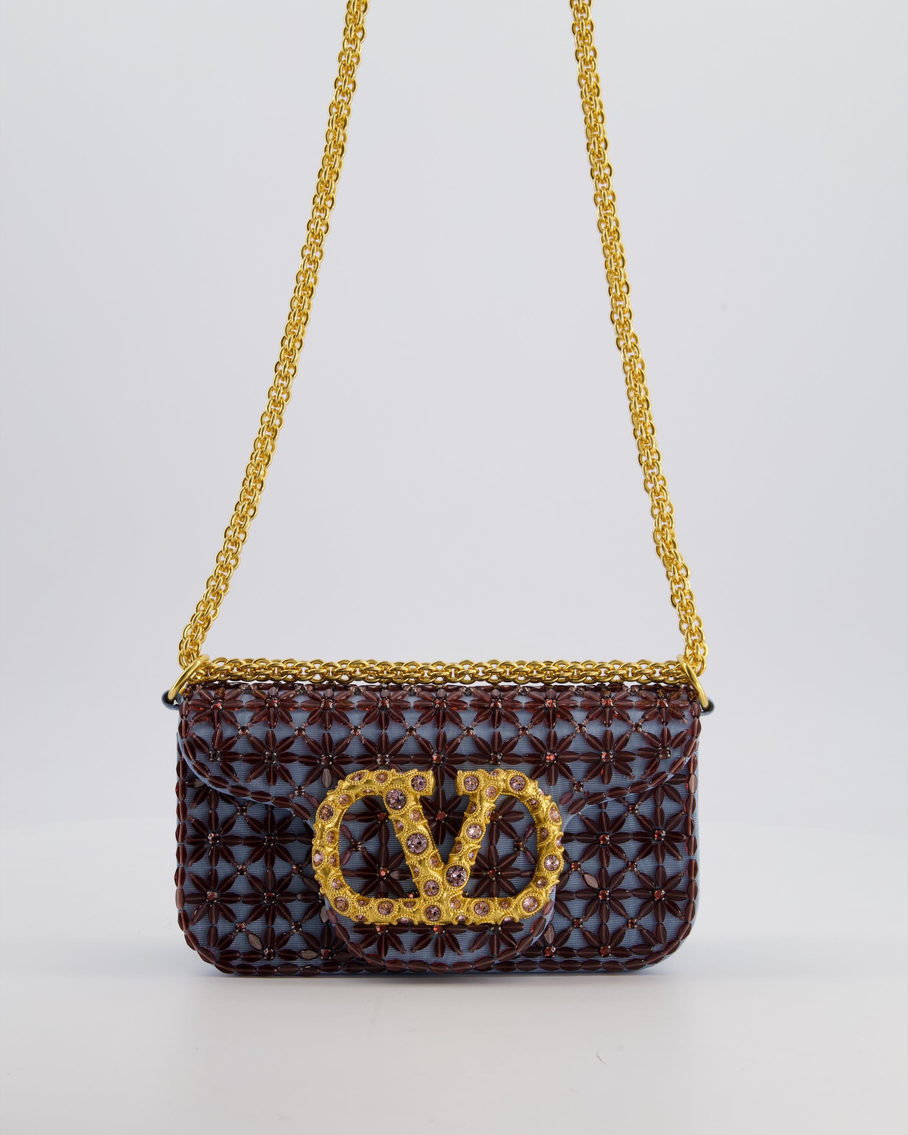 Valentino Multi Small Embroidered Loco Shoulder Bag with Gold tone Hardware RRP £3250