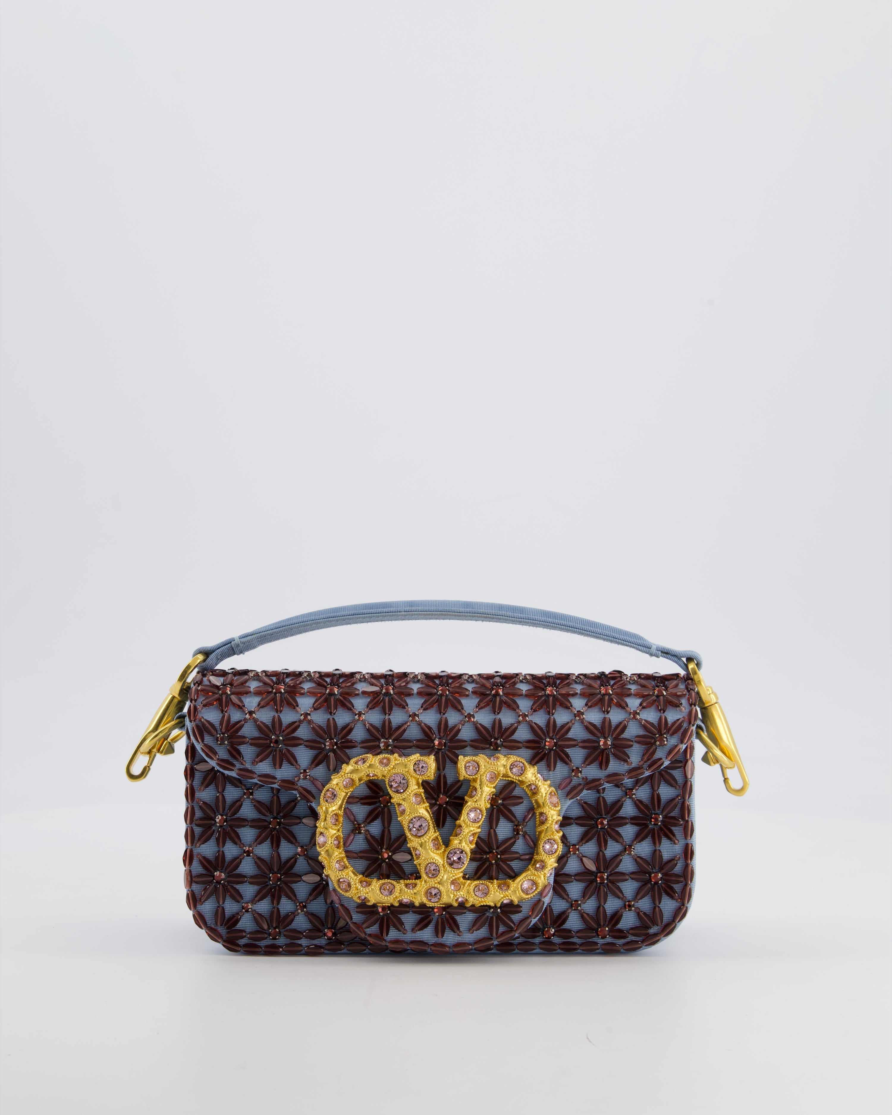 Valentino Multi Small Embroidered Loco Shoulder Bag with Gold tone Hardware RRP £3250