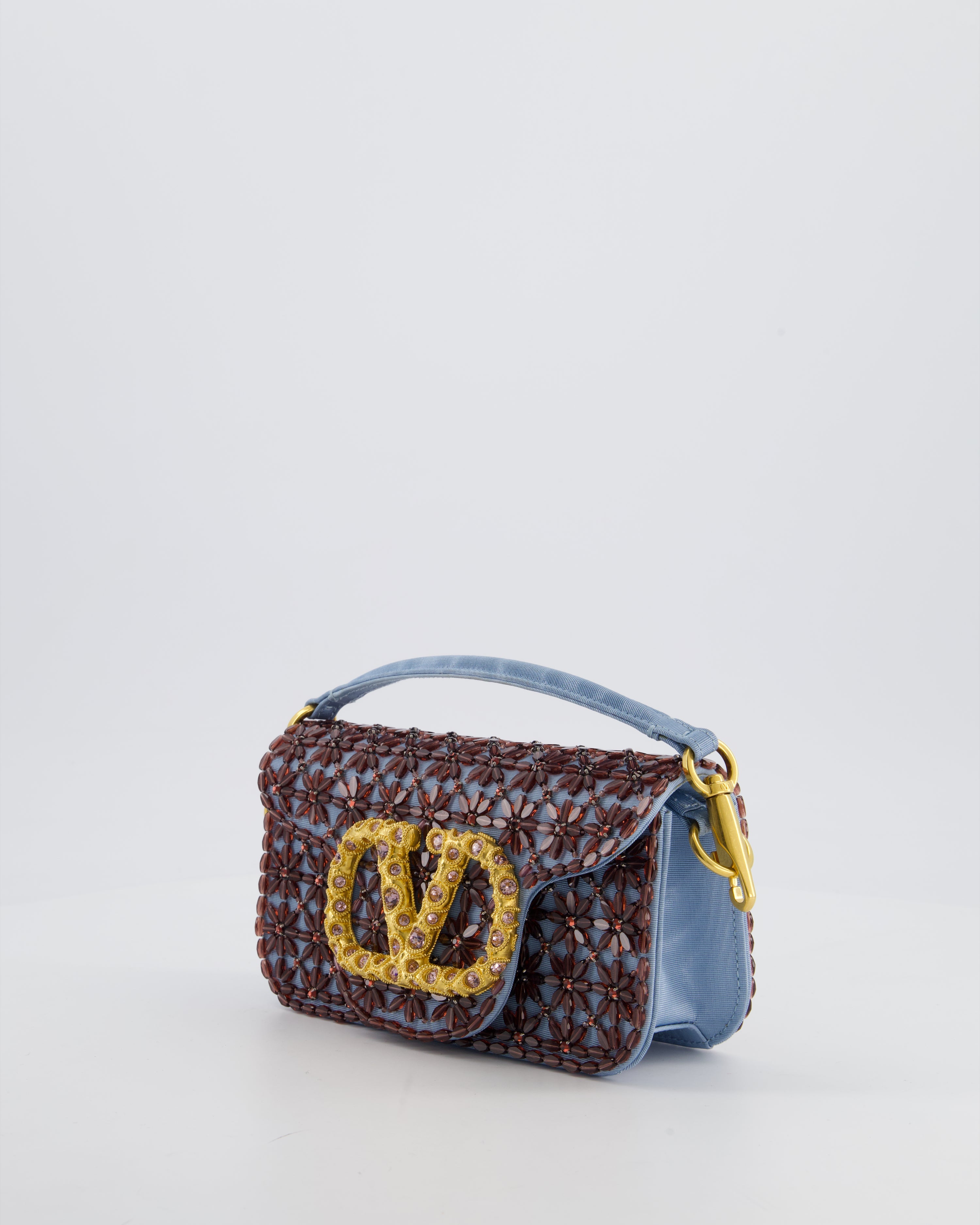 Valentino Multi Small Embroidered Loco Shoulder Bag with Gold tone Hardware RRP £3250