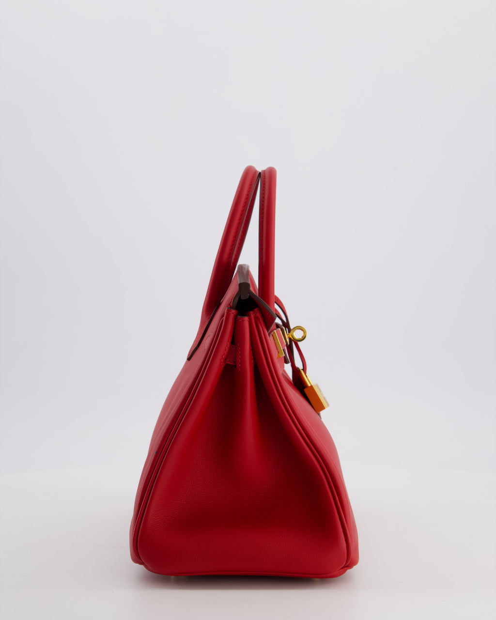 Hermès Birkin 25 Retourne Bag in Rouge Grenat Swift Leather with Gold Hardware