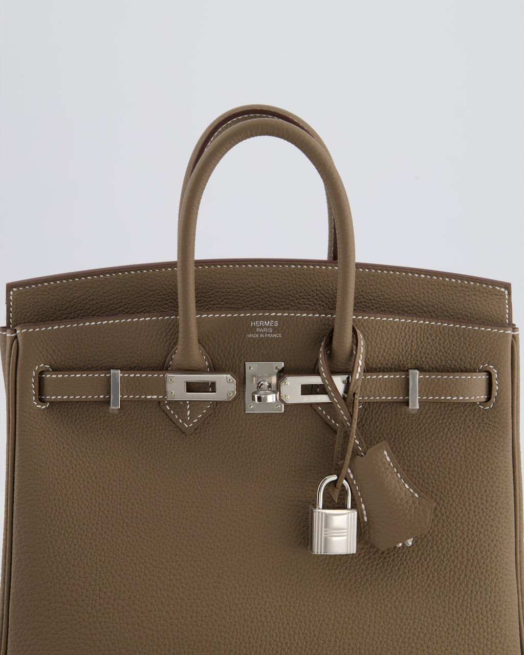 Hermès Birkin 25 Retourne Bag in Etoupe Togo Leather with Palladium Hardware