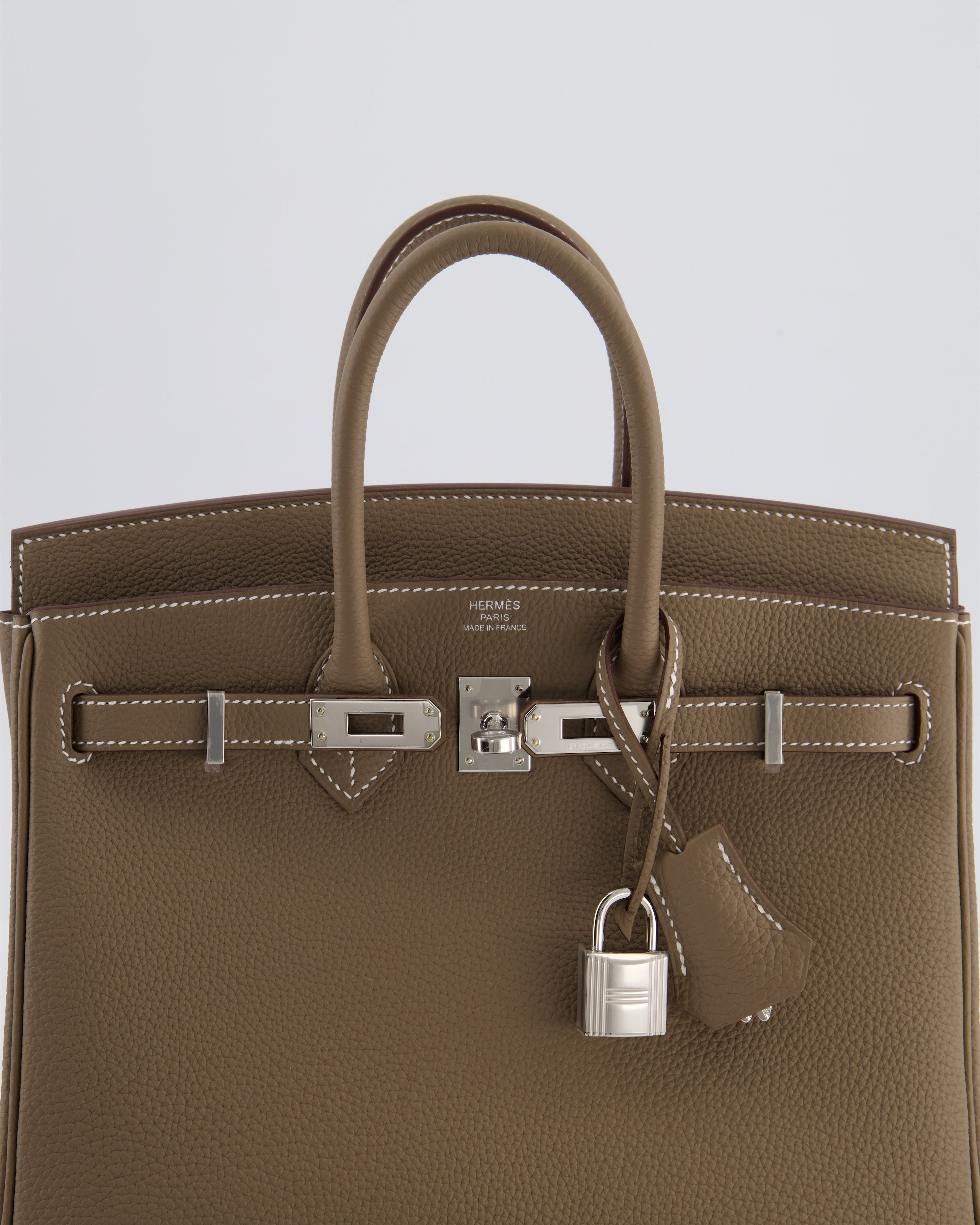Hermès Birkin 25 Retourne Bag in Etoupe Togo Leather with Palladium Hardware