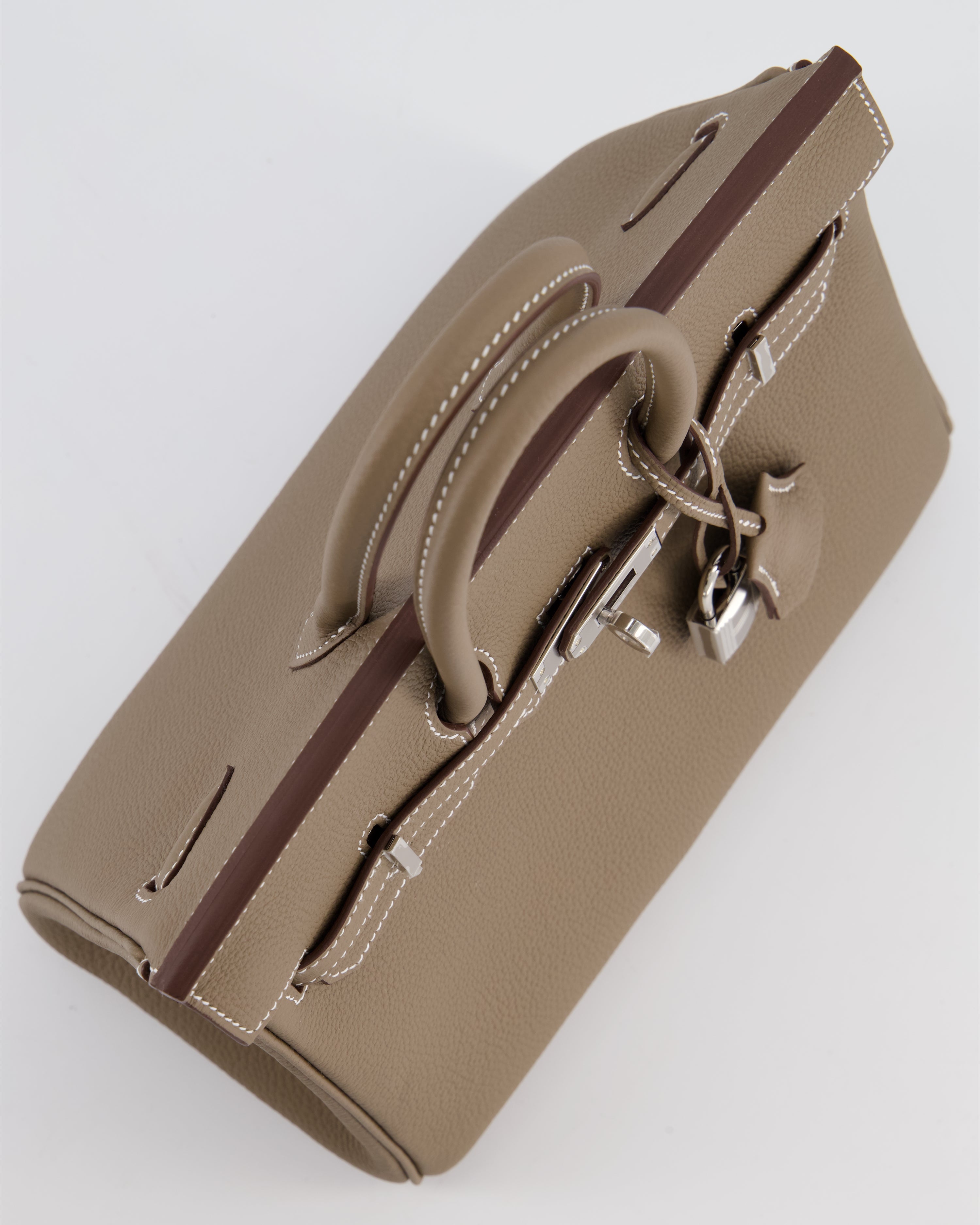 Hermès Birkin 25 Retourne Bag in Etoupe Togo Leather with Palladium Hardware