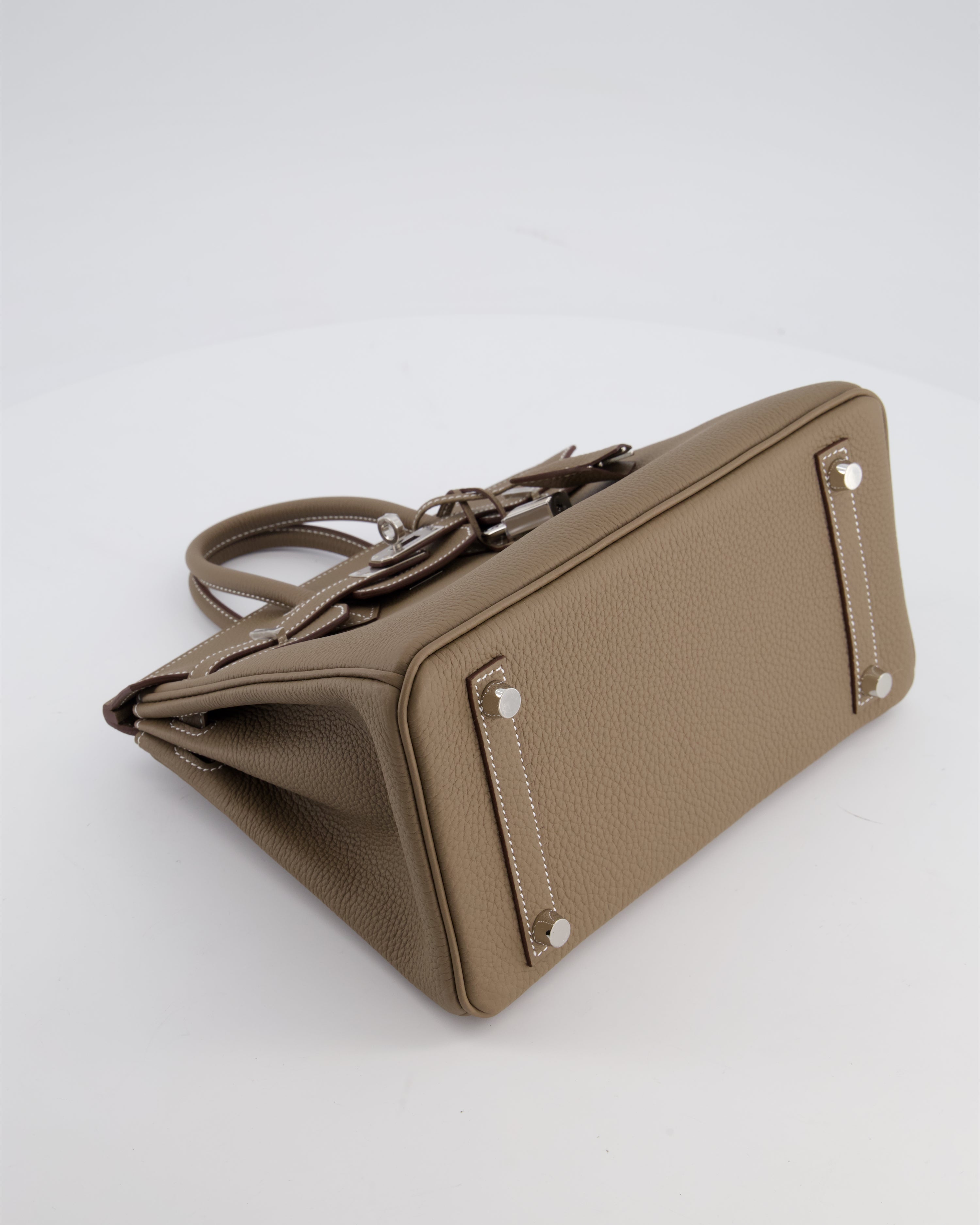 Hermès Birkin 25 Retourne Bag in Etoupe Togo Leather with Palladium Hardware