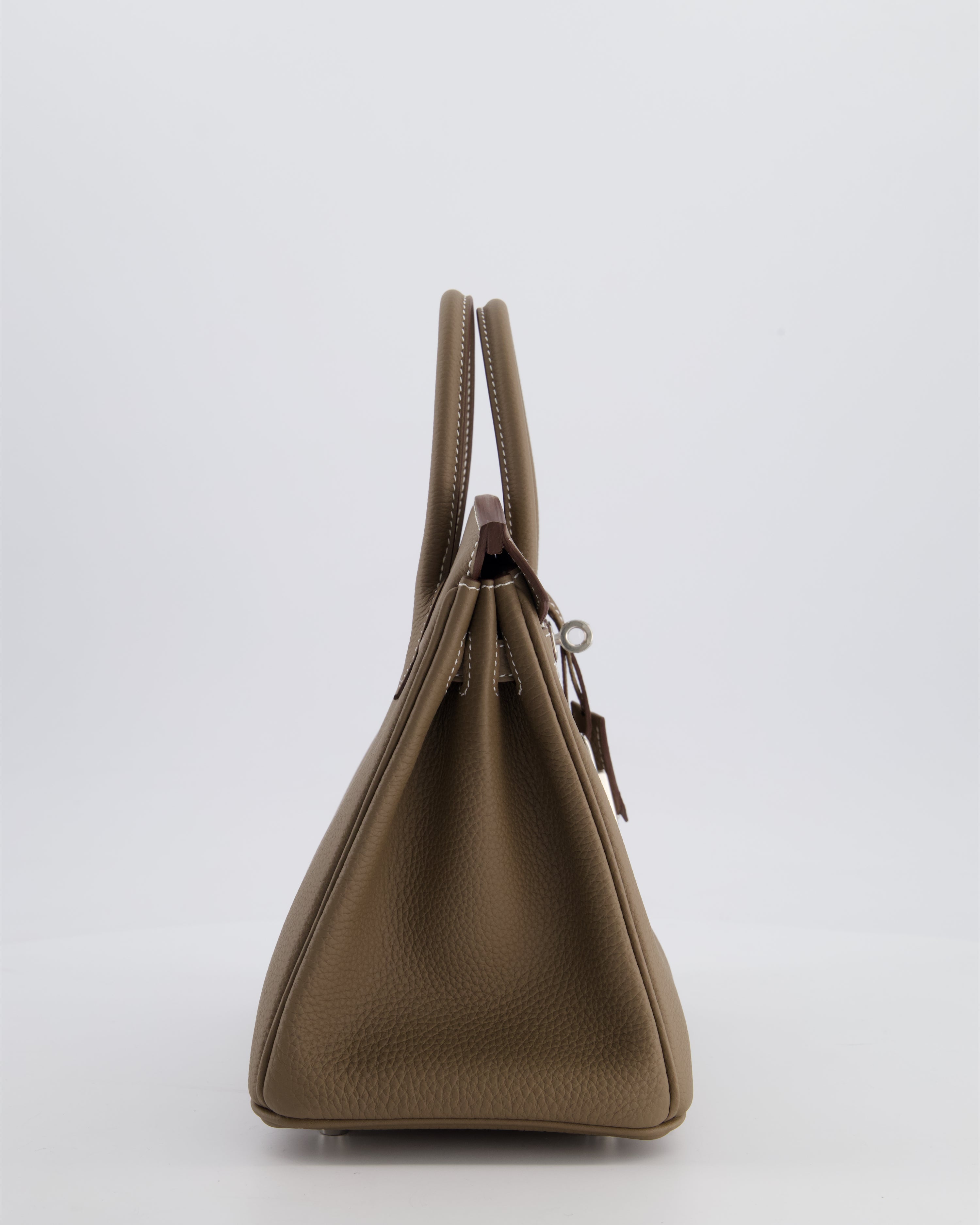 Hermès Birkin 25 Retourne Bag in Etoupe Togo Leather with Palladium Hardware