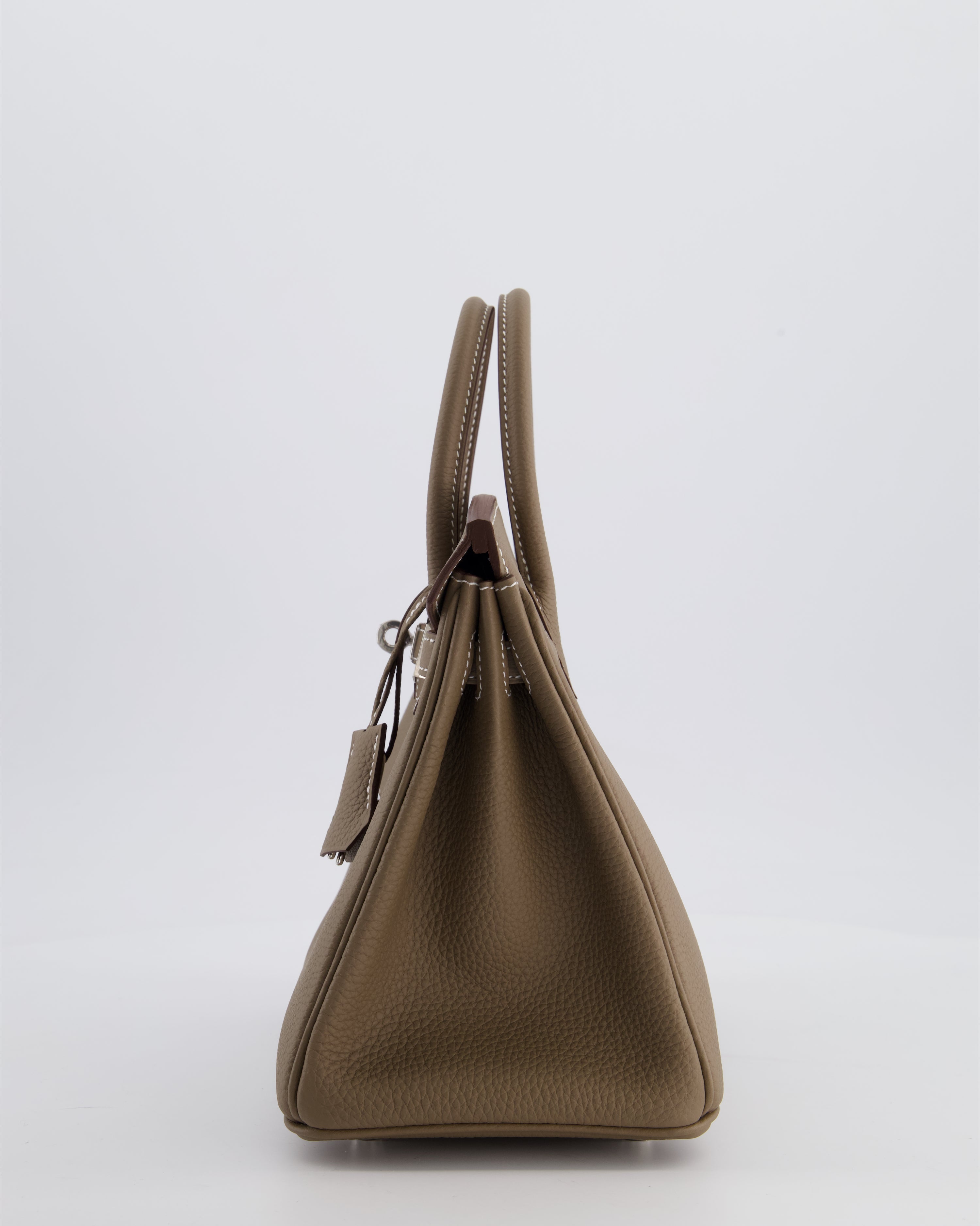 Hermès Birkin 25 Retourne Bag in Etoupe Togo Leather with Palladium Hardware