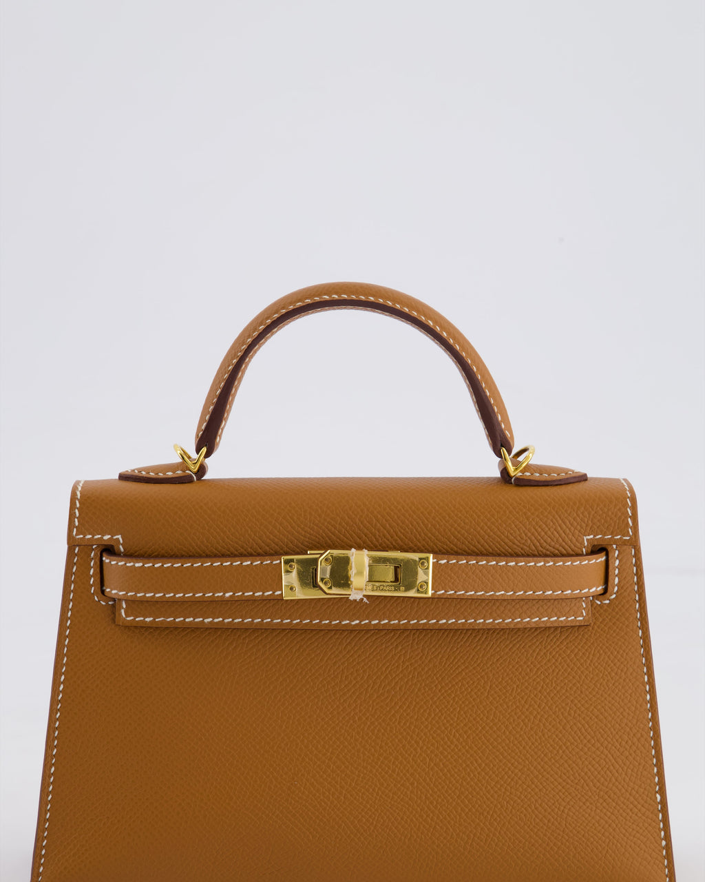 Hermes Mini Kelly II 20 Bag in Gold Epsom Leather with Gold Hardware
