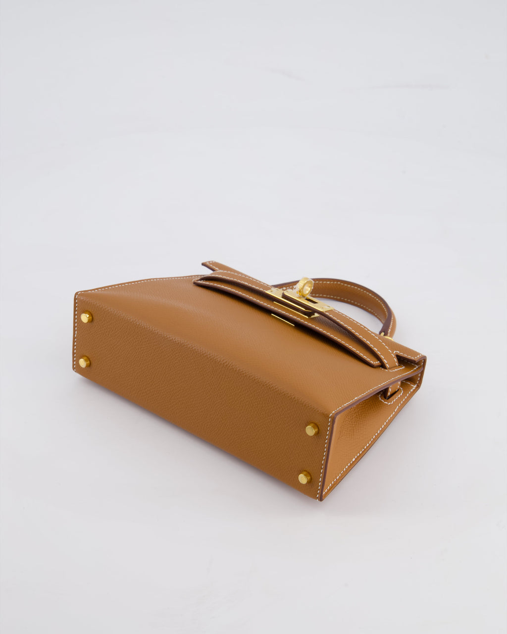 Hermes Mini Kelly II 20 Bag in Gold Epsom Leather with Gold Hardware