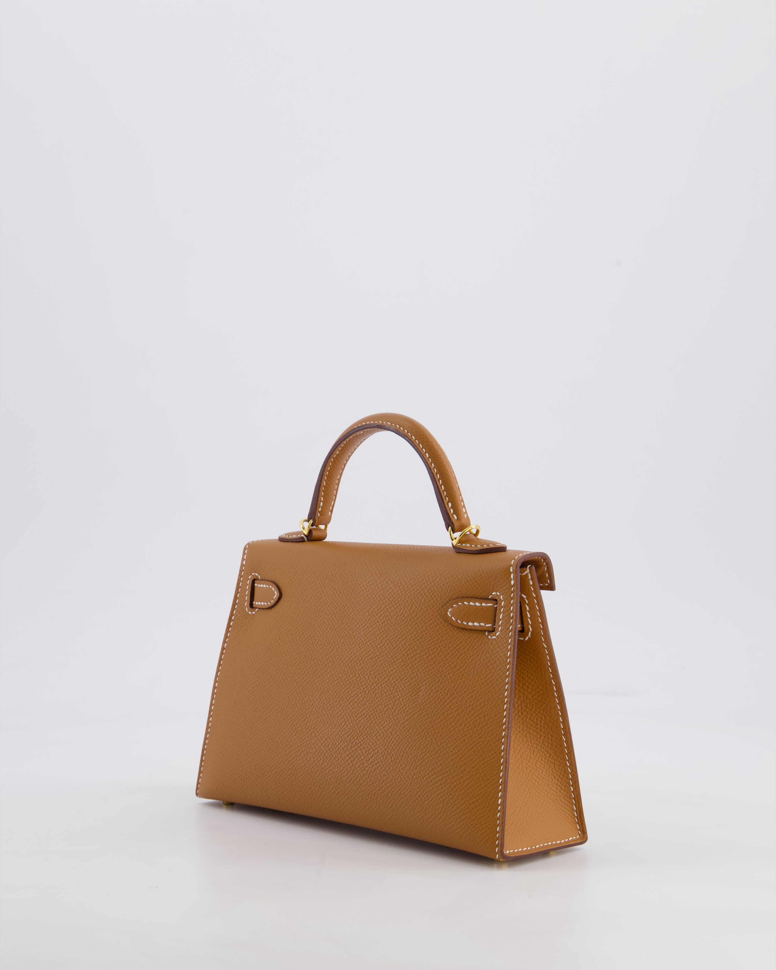 Hermes Mini Kelly II 20 Bag in Gold Epsom Leather with Gold Hardware