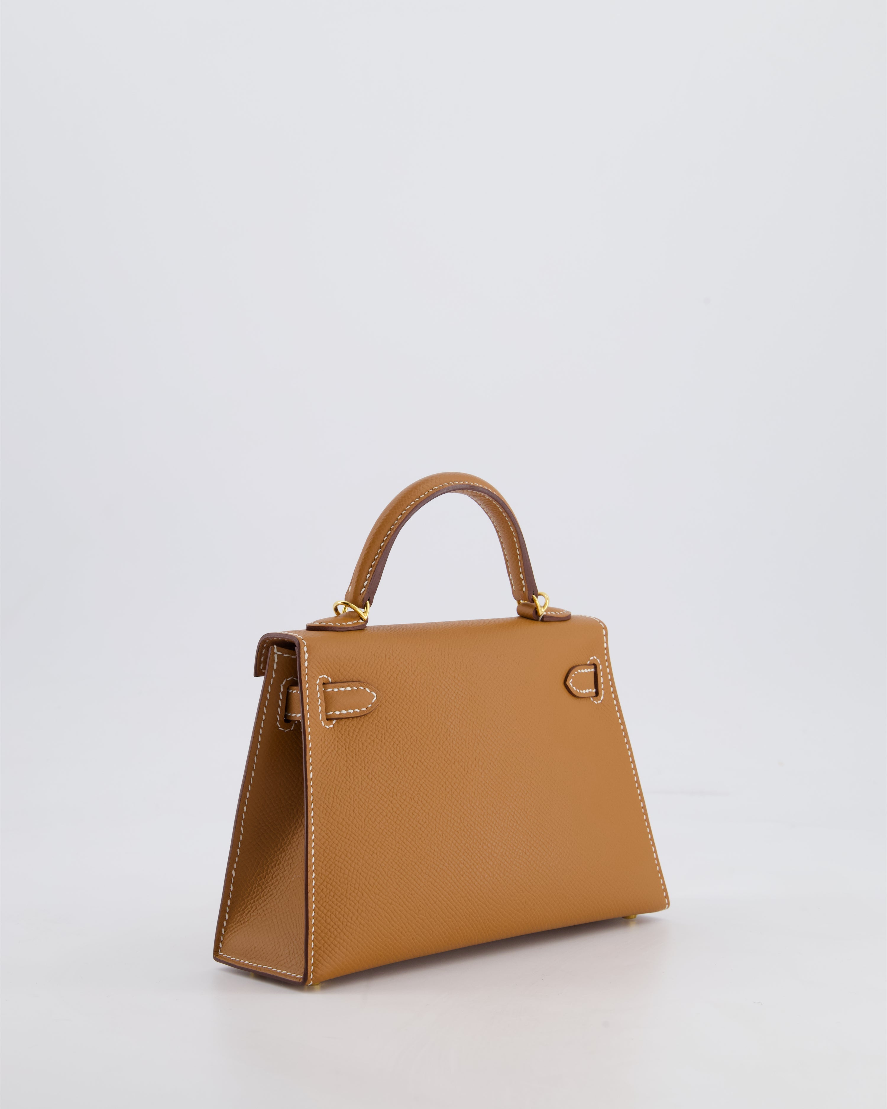 Hermes Mini Kelly II 20 Bag in Gold Epsom Leather with Gold Hardware