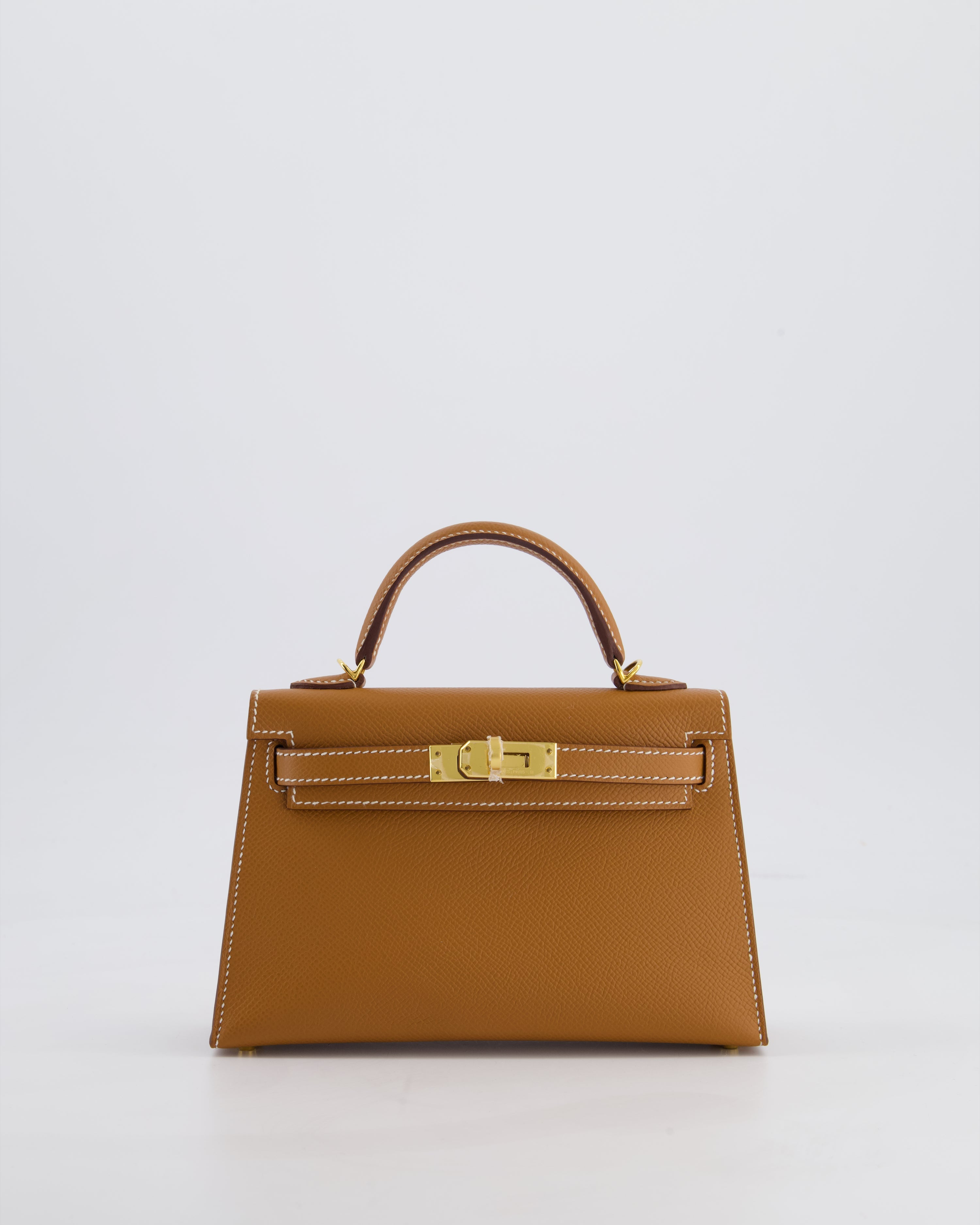 Hermes Mini Kelly II 20 Bag in Gold Epsom Leather with Gold Hardware