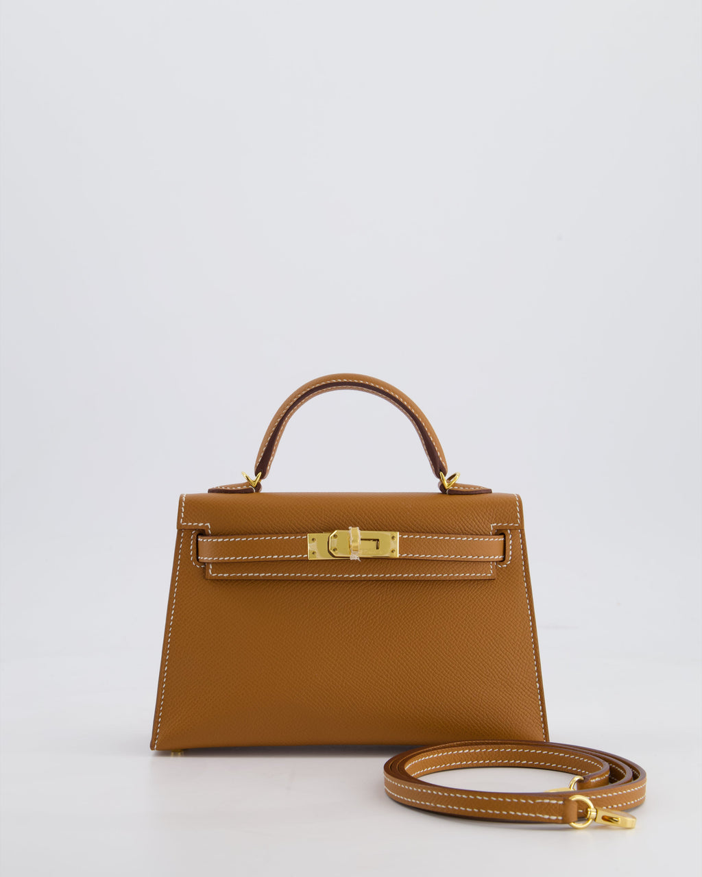 Hermes Mini Kelly II 20 Bag in Gold Epsom Leather with Gold Hardware