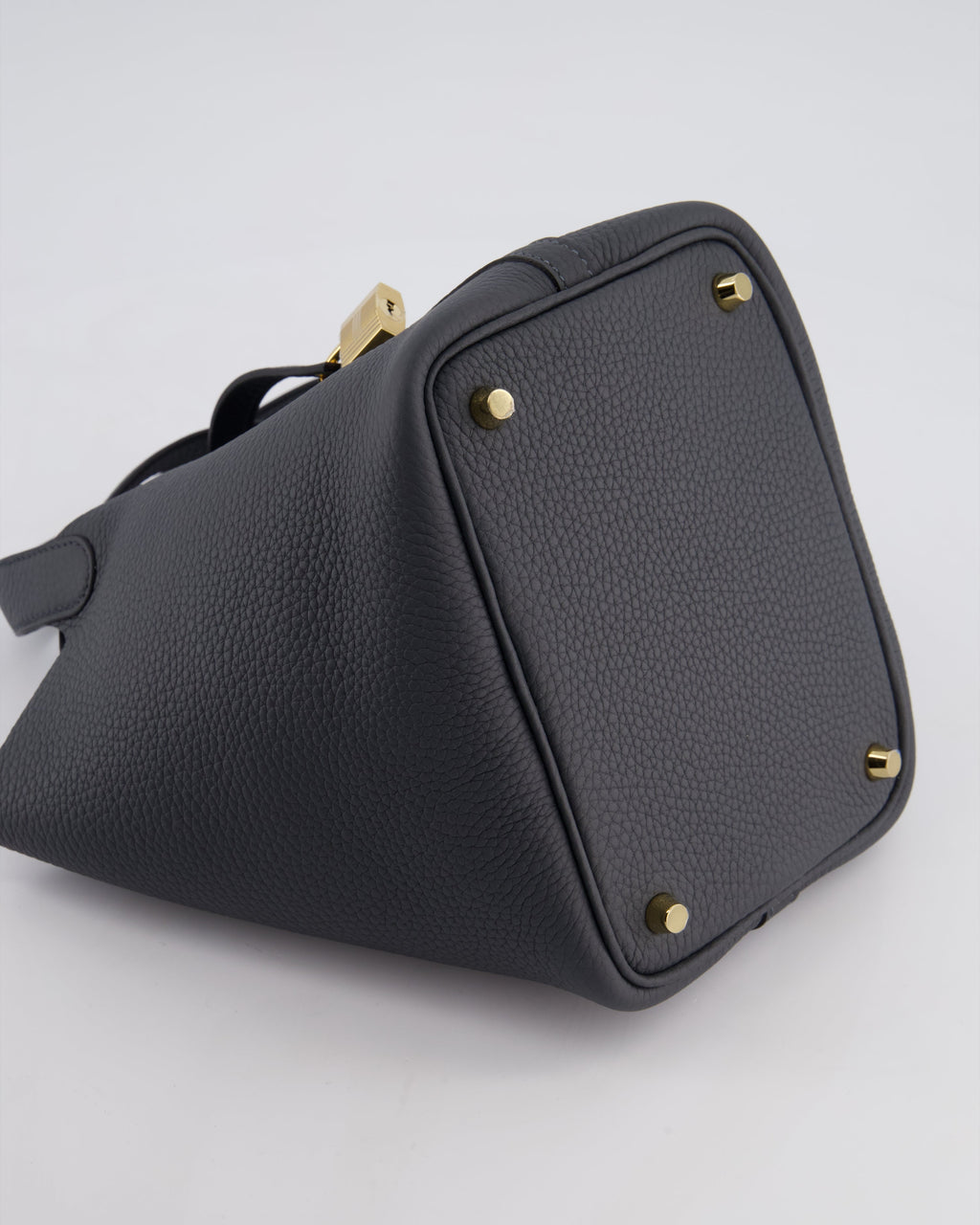 *HOT* Hermès Picotin Lock 18 Bag in Gris Misty Clemence Leather with Permabrass Hardware