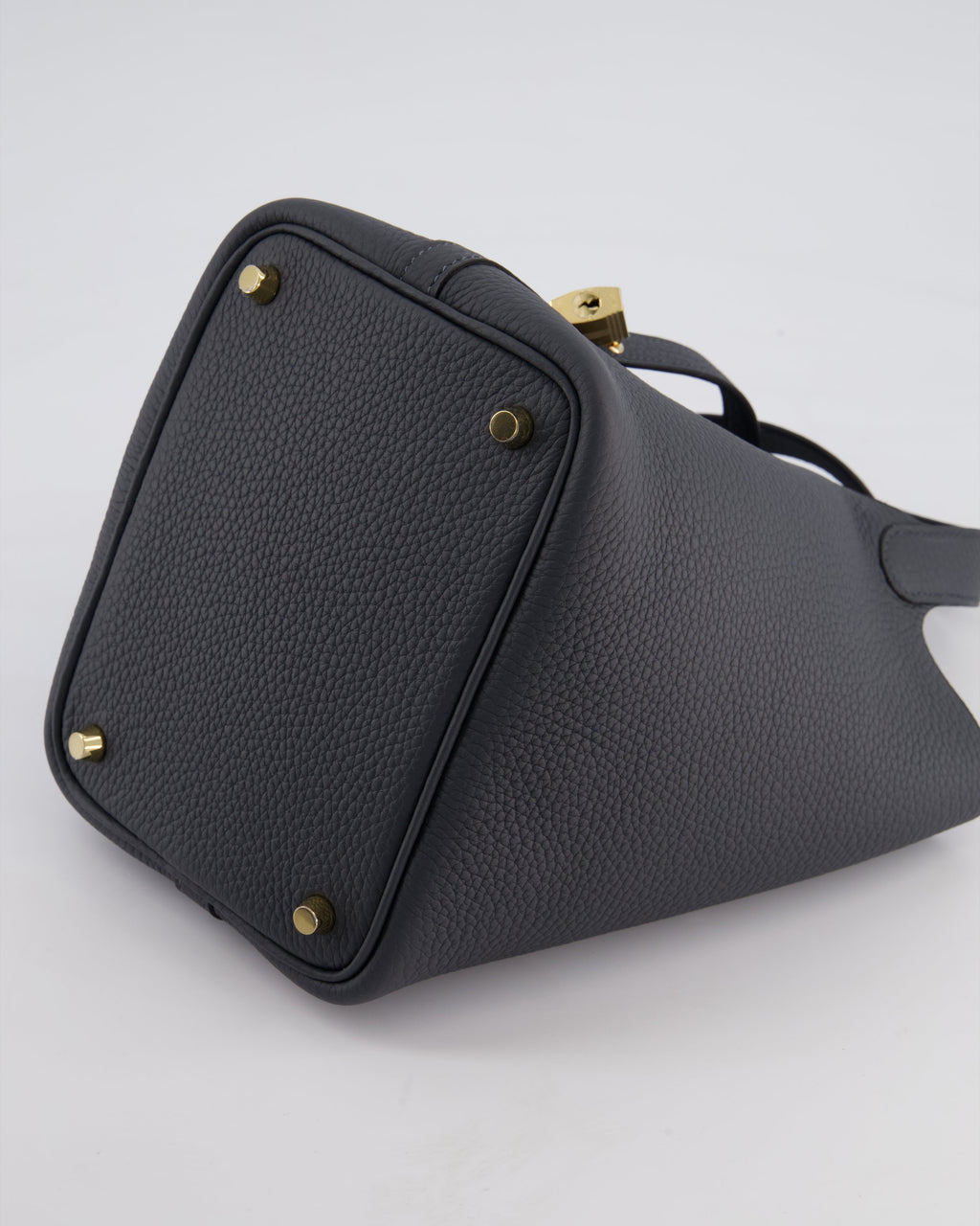 *HOT* Hermès Picotin Lock 18 Bag in Gris Misty Clemence Leather with Permabrass Hardware