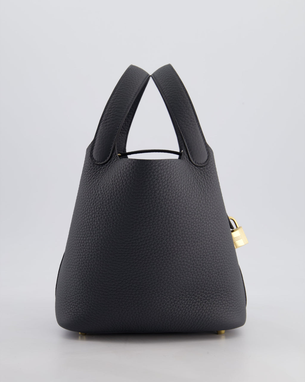 *HOT* Hermès Picotin Lock 18 Bag in Gris Misty Clemence Leather with Permabrass Hardware