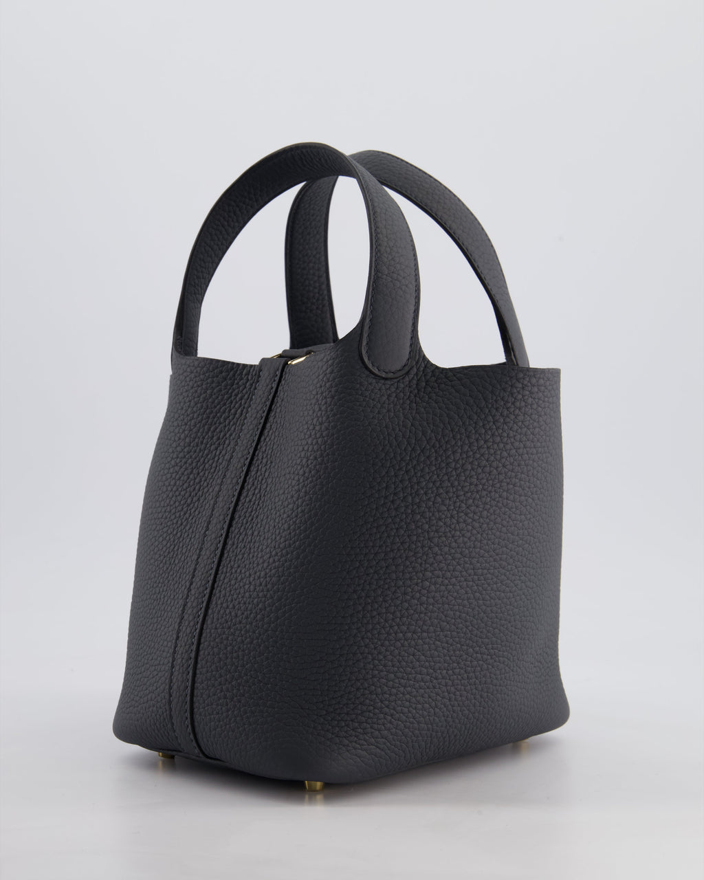 *HOT* Hermès Picotin Lock 18 Bag in Gris Misty Clemence Leather with Permabrass Hardware