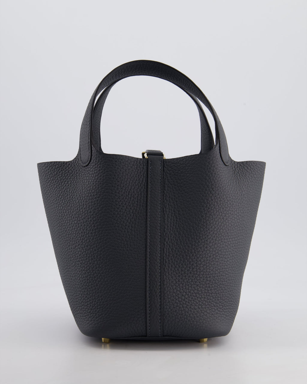 *HOT* Hermès Picotin Lock 18 Bag in Gris Misty Clemence Leather with Permabrass Hardware