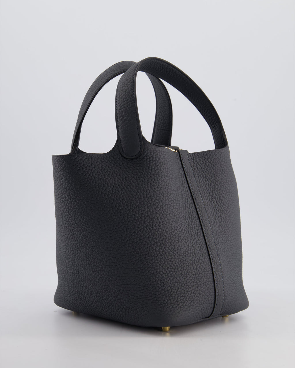 *HOT* Hermès Picotin Lock 18 Bag in Gris Misty Clemence Leather with Permabrass Hardware