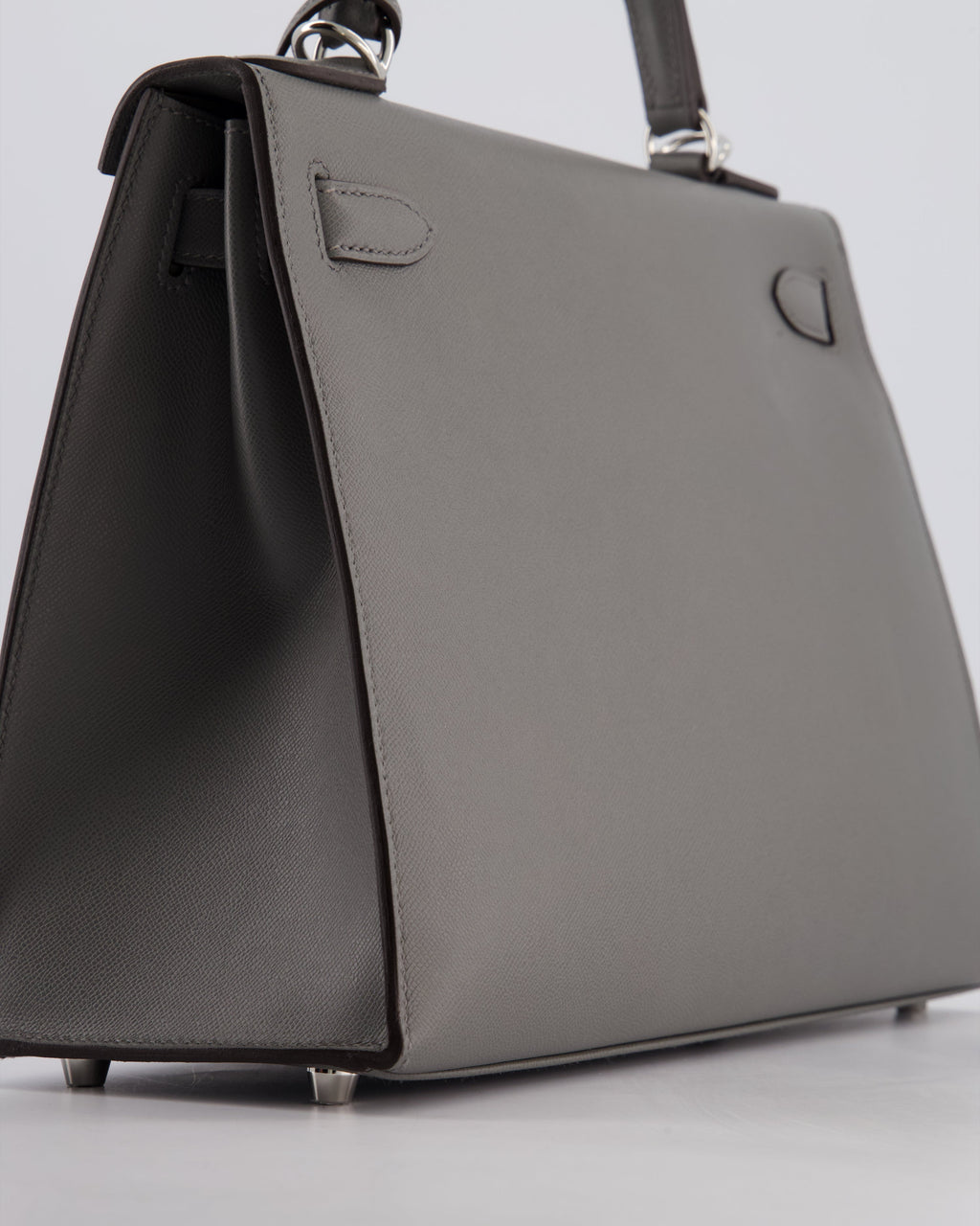 *RARE* Hermès Kelly 28 Sellier Bag in Gris Meyer Madame Leather with Palladium Hardware