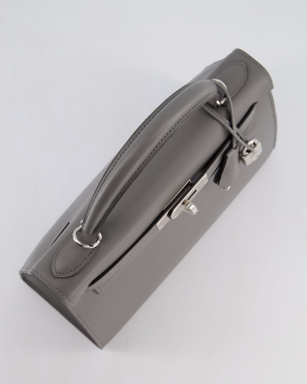 *RARE* Hermès Kelly 28 Sellier Bag in Gris Meyer Madame Leather with Palladium Hardware