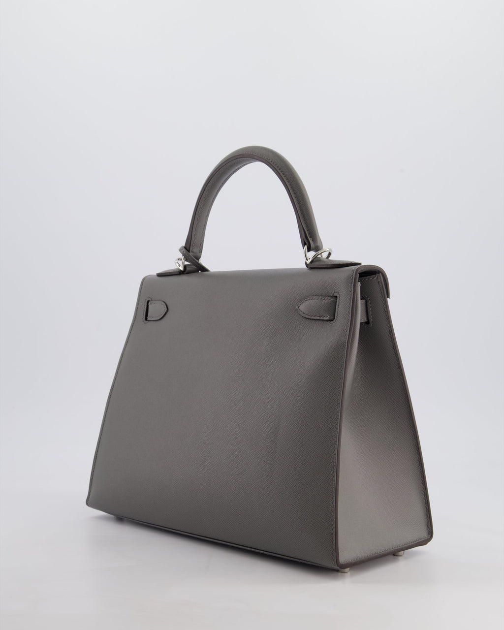 *RARE* Hermès Kelly 28 Sellier Bag in Gris Meyer Madame Leather with Palladium Hardware