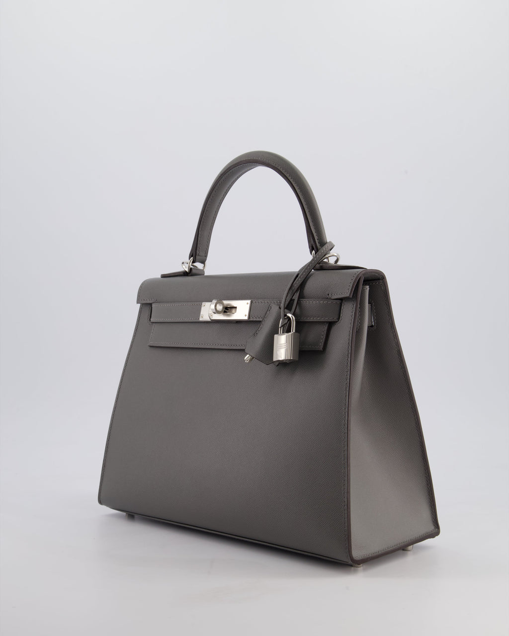 *RARE* Hermès Kelly 28 Sellier Bag in Gris Meyer Madame Leather with Palladium Hardware