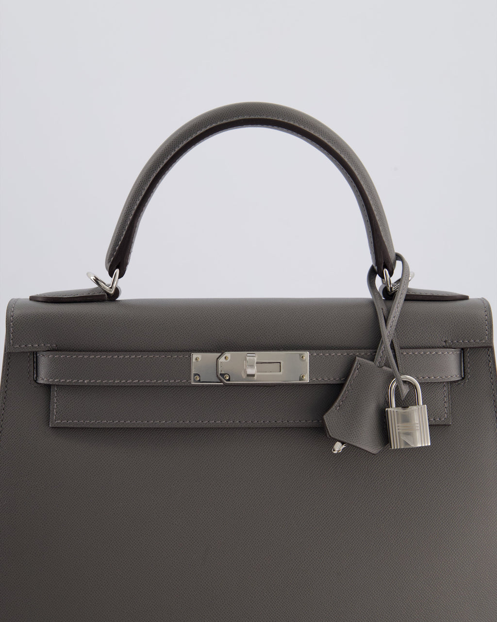 *RARE* Hermès Kelly 28 Sellier Bag in Gris Meyer Madame Leather with Palladium Hardware